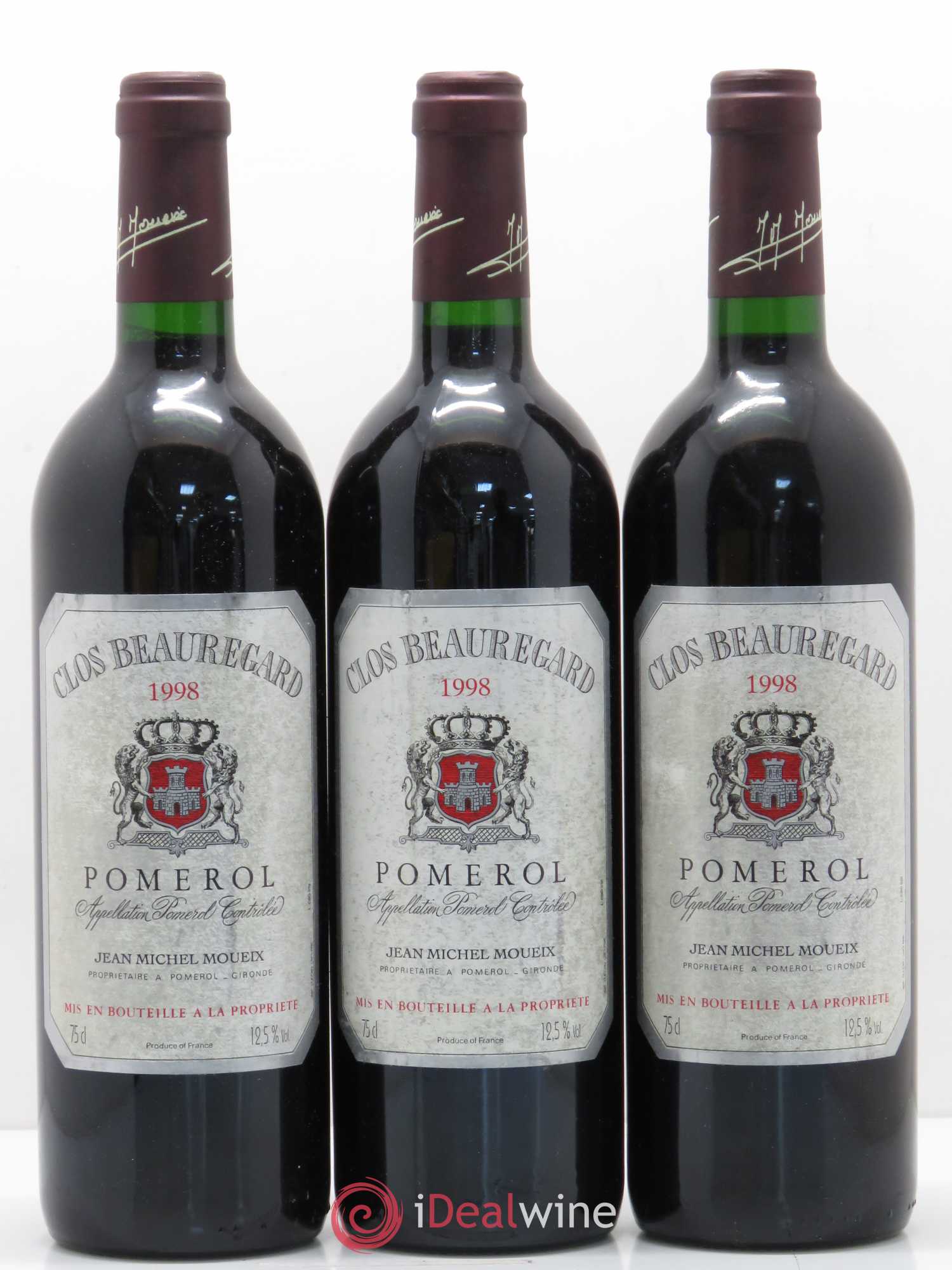 Clos Beauregard (sans prix de réserve) 1998 - Lot de 3 bouteilles - 0