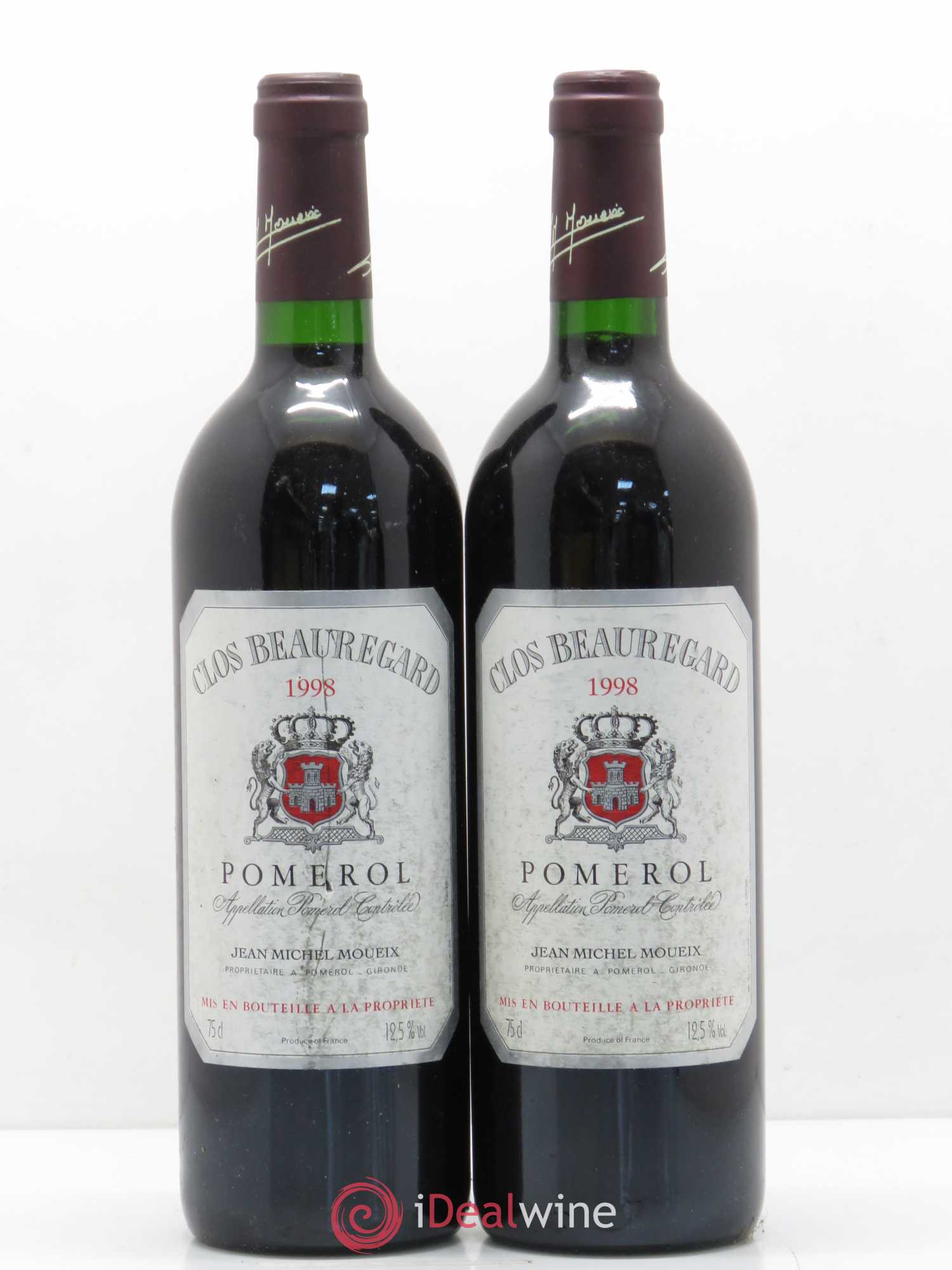 Clos Beauregard (sans prix de réserve) 1998 - Lot de 2 bouteilles - 0