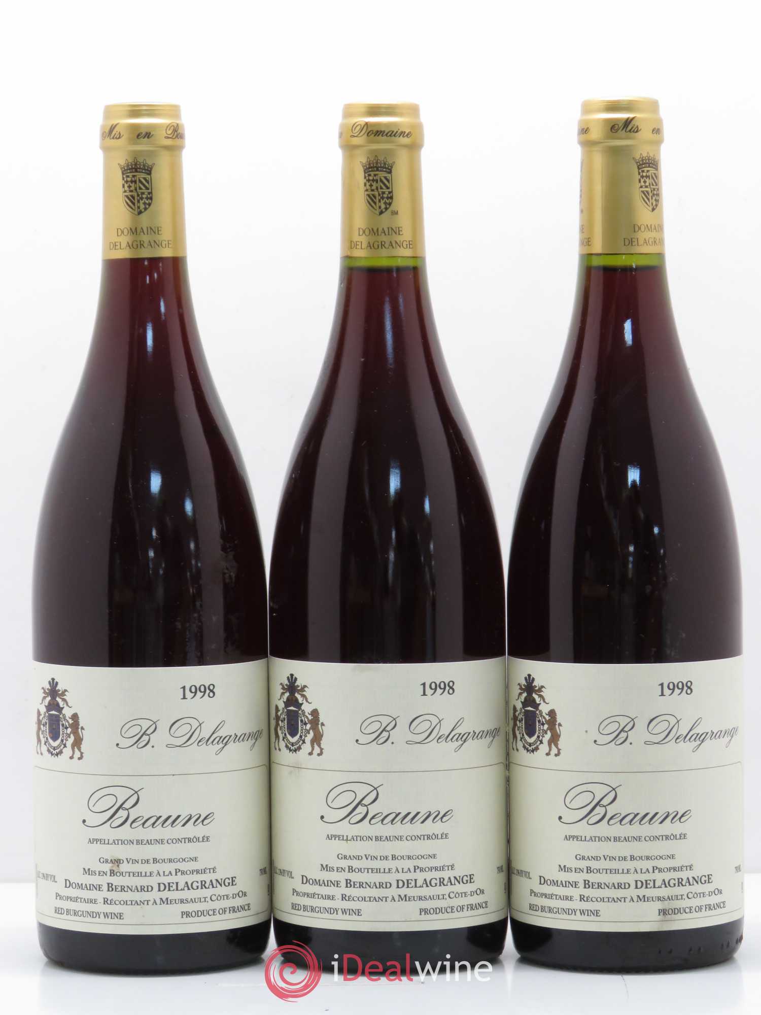 Beaune Domaine Bernard Delagrange (sans prix de réserve) 1998 - Posten von 3 Flaschen - 0