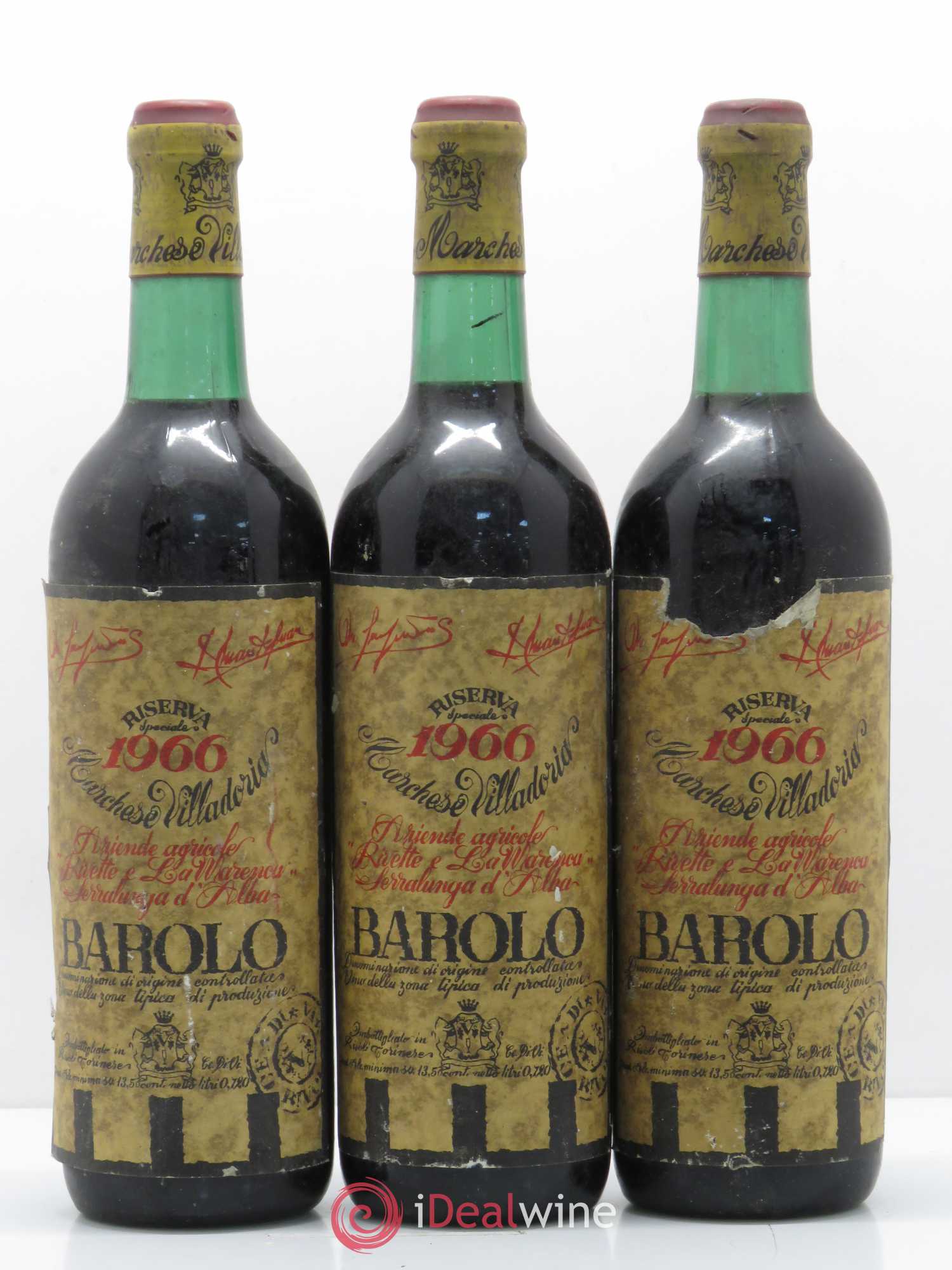Barolo Marchese Villadoria Riserva 1966 - Lot de 3 bouteilles - 0