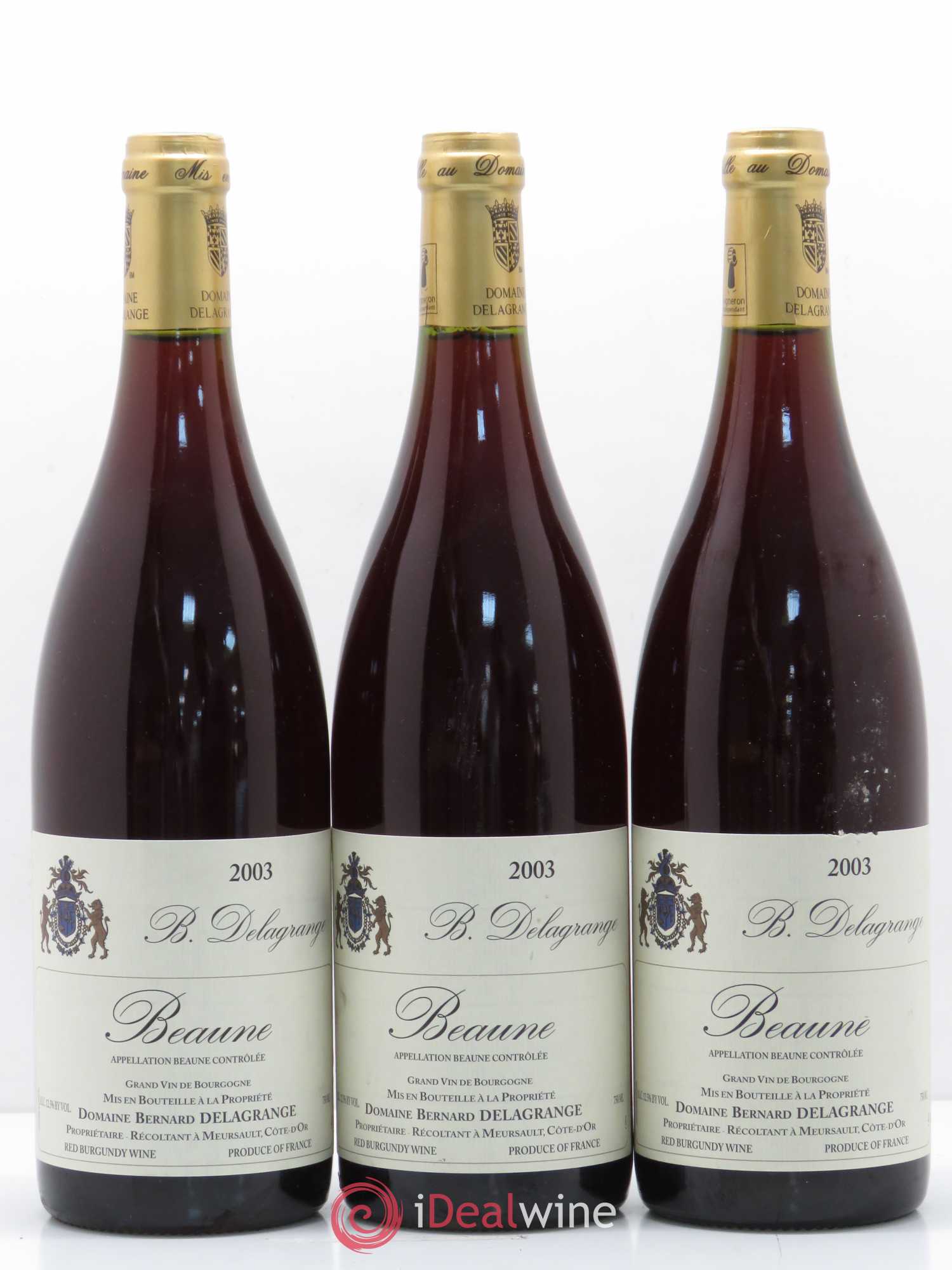 Beaune Domaine Bernard Delagrange (sans prix de réserve) 2003 - Lotto di 3 bottiglie - 0