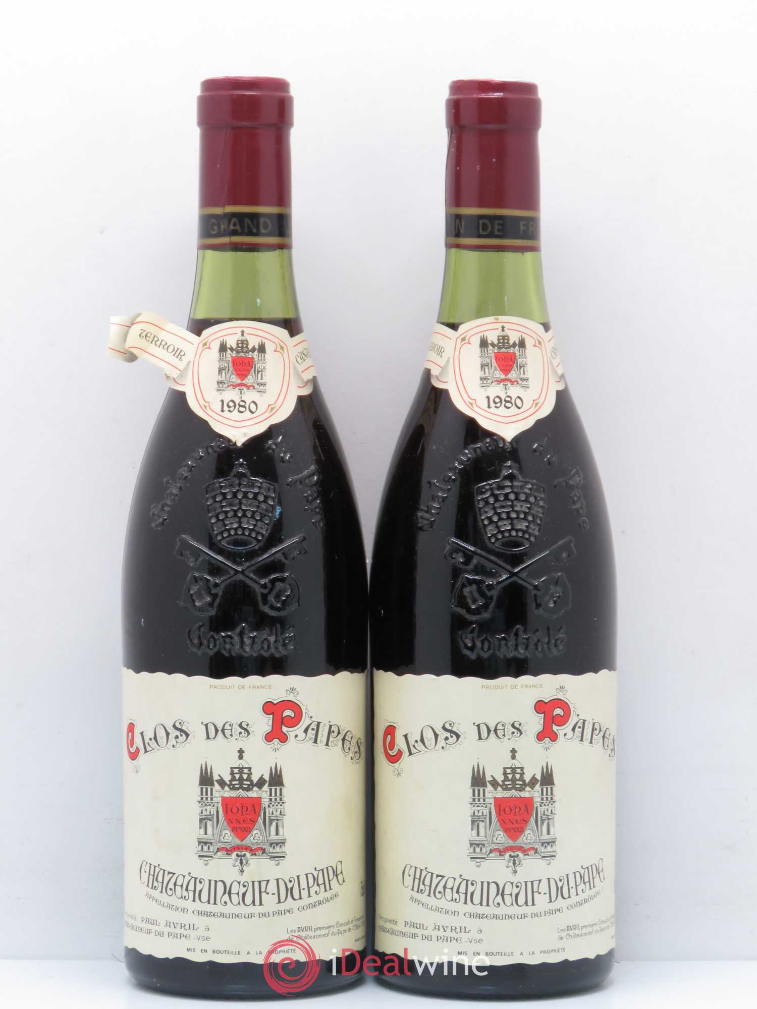 Châteauneuf-du-Pape Clos des Papes - Paul Avril 1980 - Lot de 2 bouteilles - 0