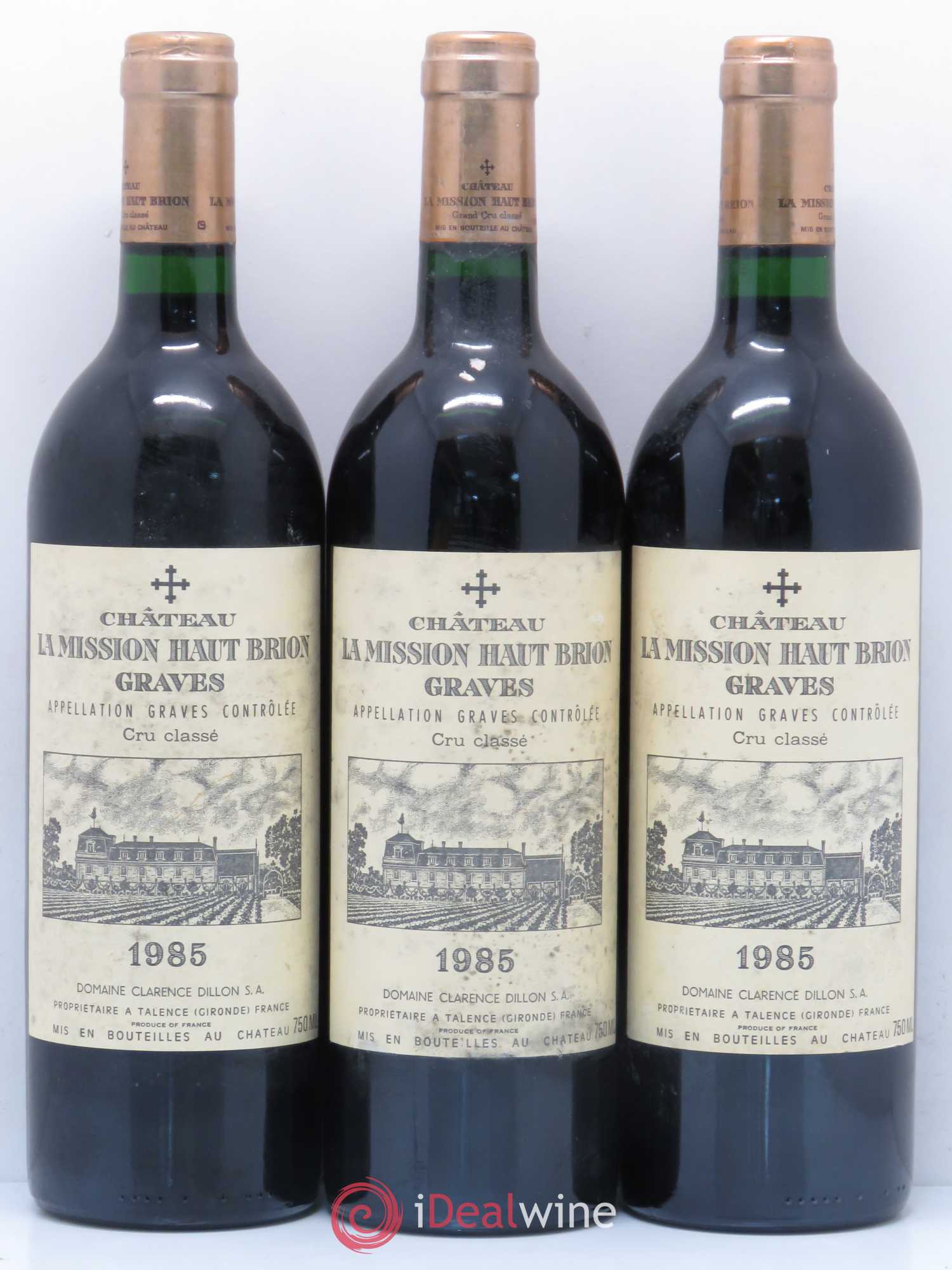 Château la Mission Haut-Brion Cru Classé de Graves 1985 - Lot de 3 bouteilles - 0