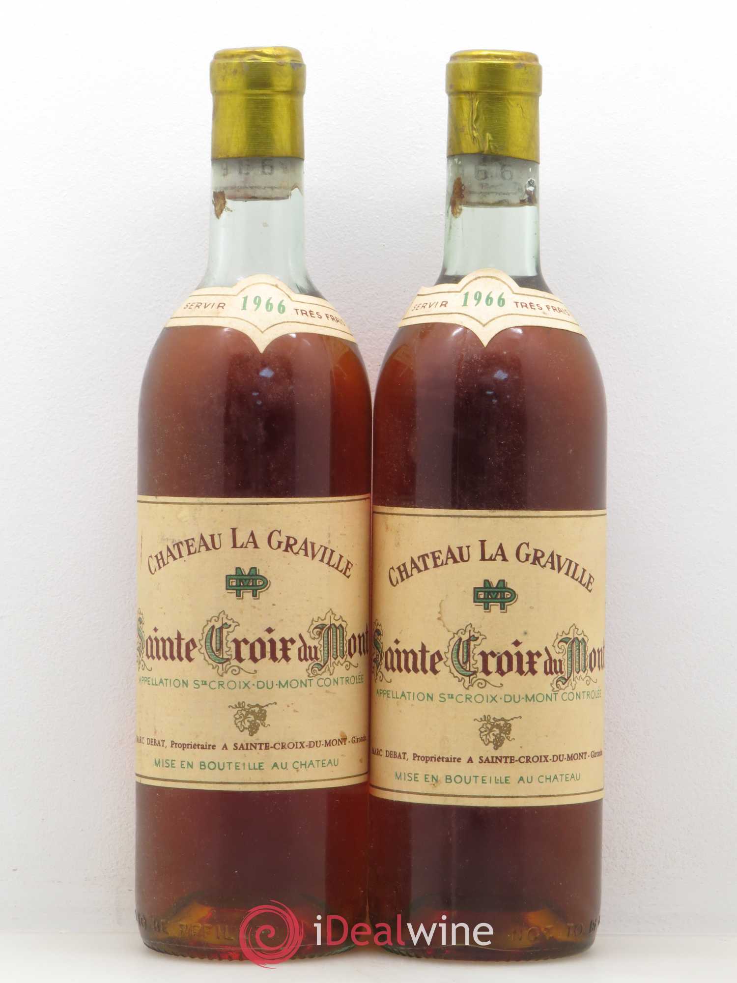 Sainte-Croix-du-Mont Château La Graville 1966 - Lotto di 2 bottiglie - 0