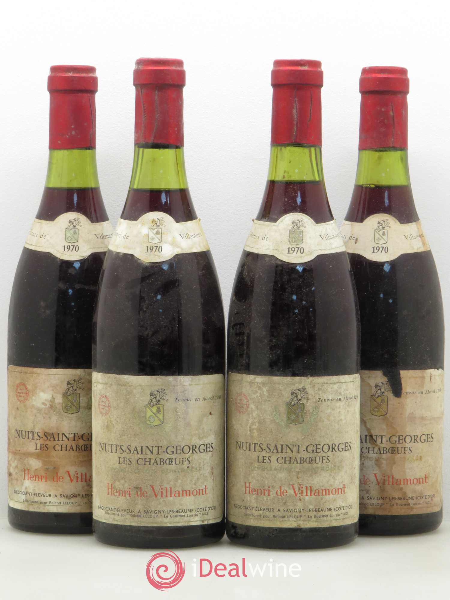 Nuits-Saint-Georges Les Chaboeufs Henri de Villamont 1970 - Posten von 4 Flaschen - 0