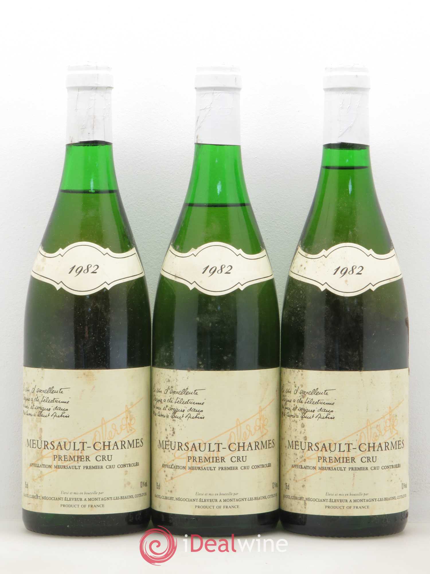 Meursault 1er Cru Charmes Raoul Clerget 1982 - Posten von 3 Flaschen - 0