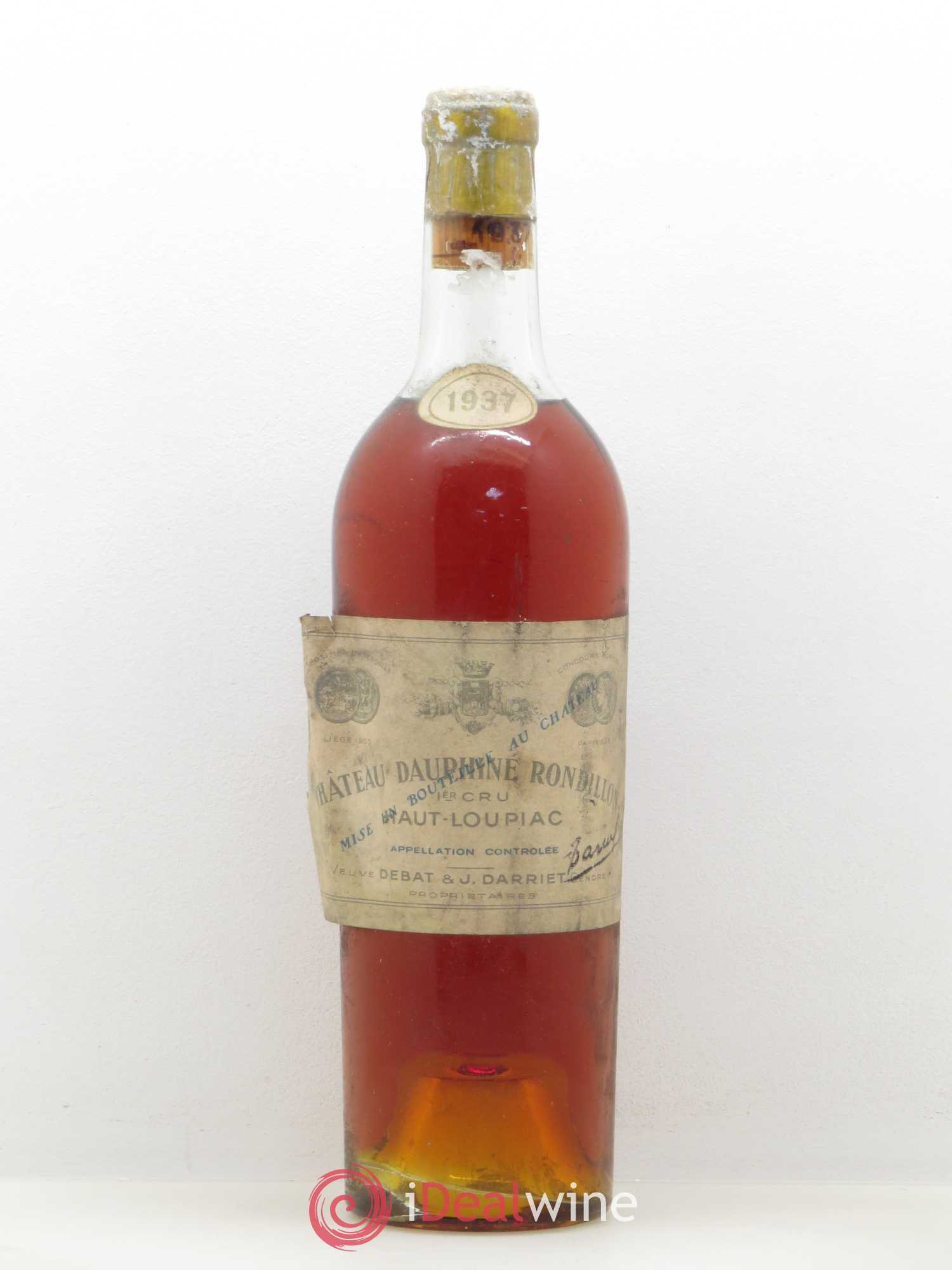 Loupiac Château Dauphine Rondillon 1937 - Lot de 1 bouteille - 0