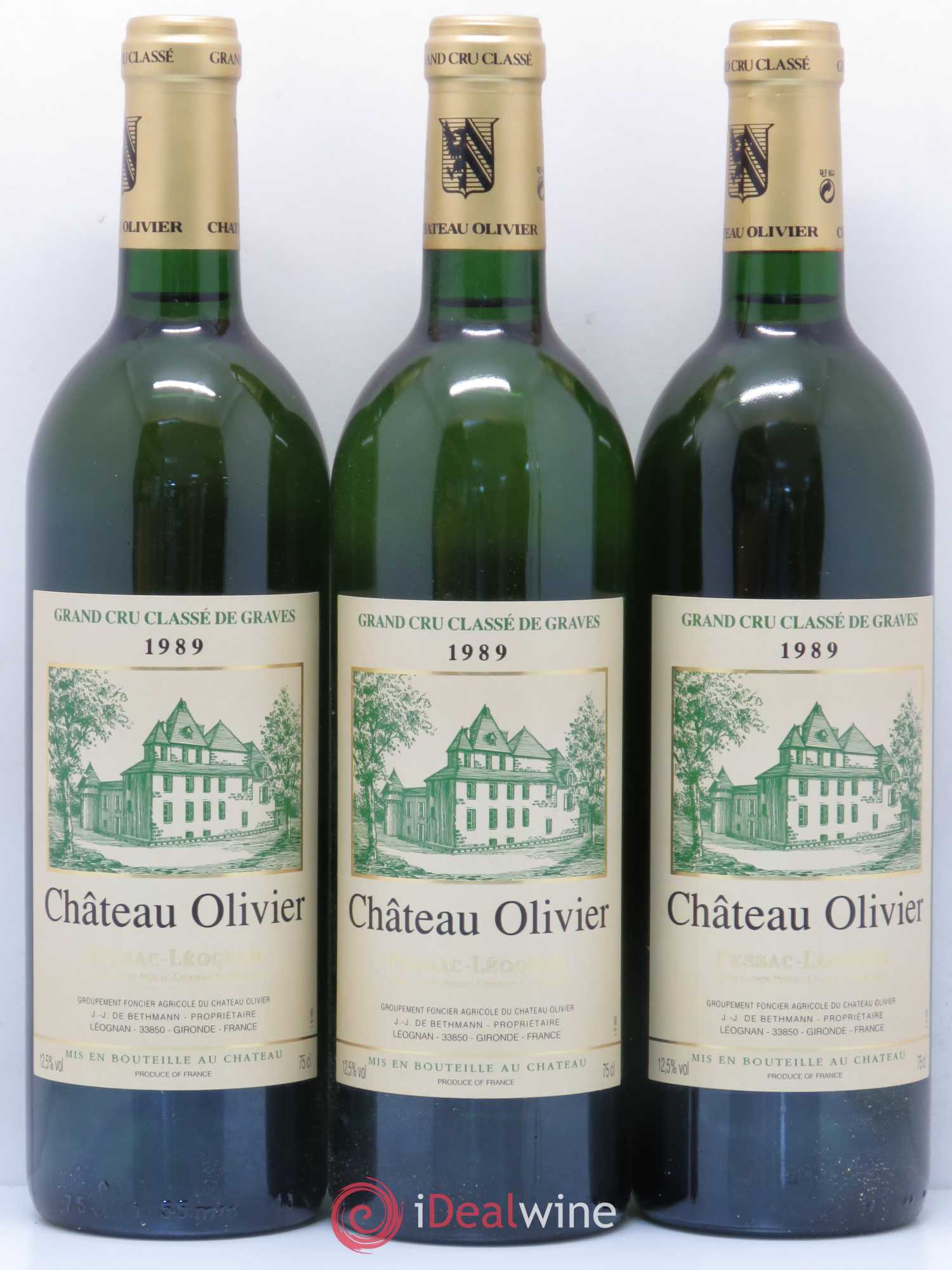 Château Olivier Cru Classé de Graves 1989 - Lot de 12 bouteilles - 1