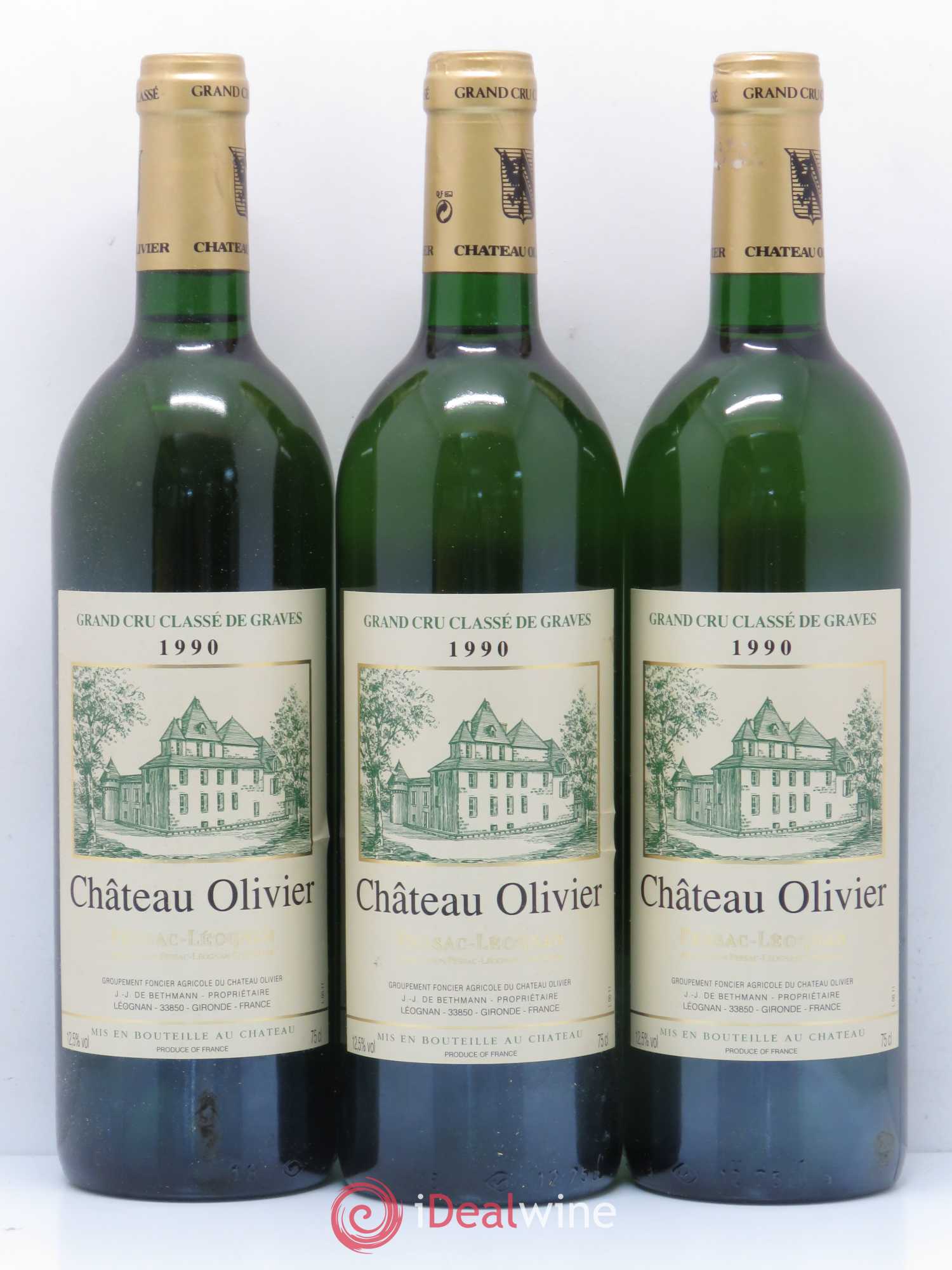 Château Olivier Cru Classé de Graves 1990 - Lot de 12 bouteilles - 1