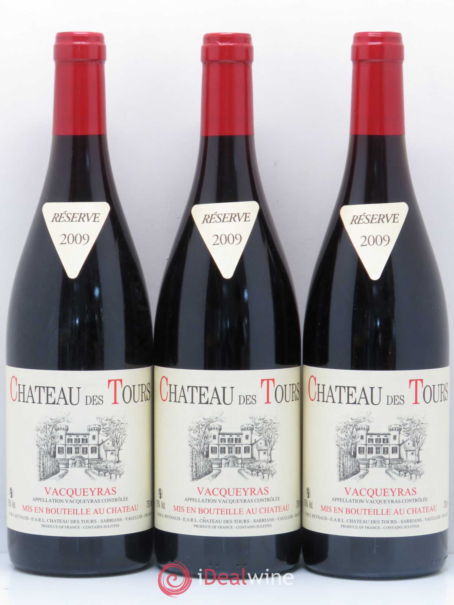 Vacqueyras Château des Tours Emmanuel Reynaud 2009 - Lot de 3 bouteilles - 0