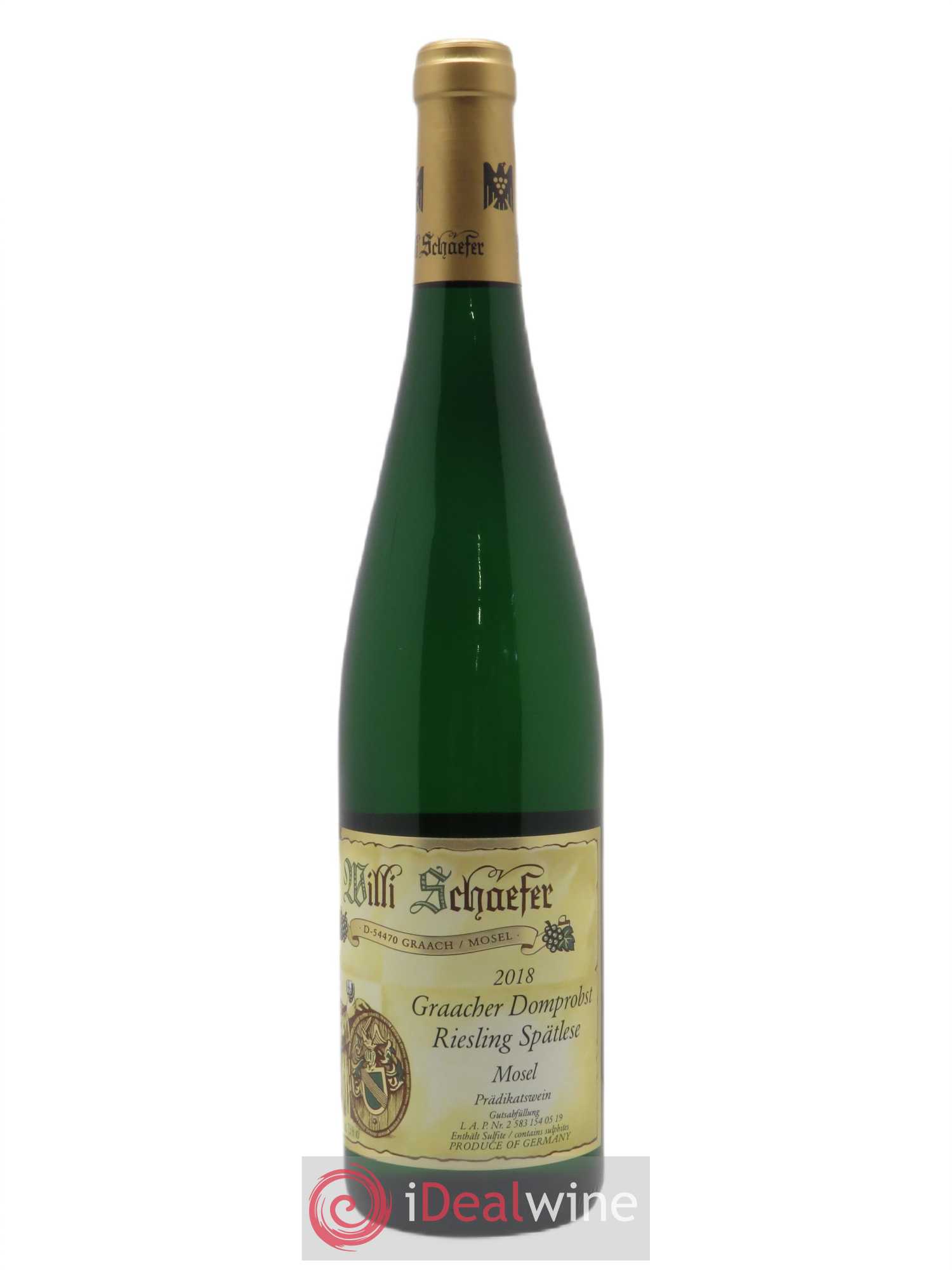 Riesling Willi Schaefer Graacher Domprobst Spatlese 05 2018 - Lot de 1 bouteille - 1