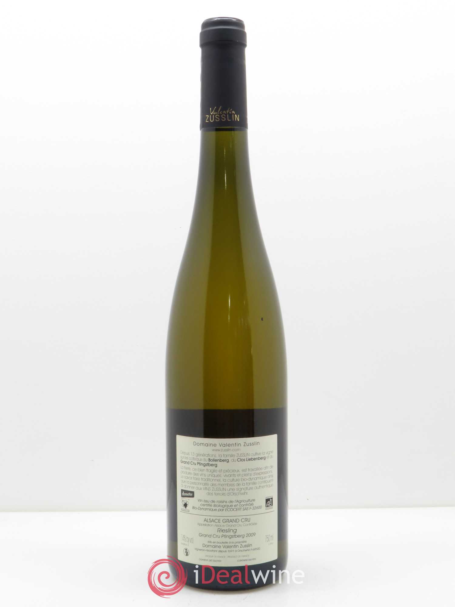 Alsace Riesling Grand Cru Pfingstberg Valentin Zusslin (Domaine) 2009 - Lot de 1 bouteille - 1
