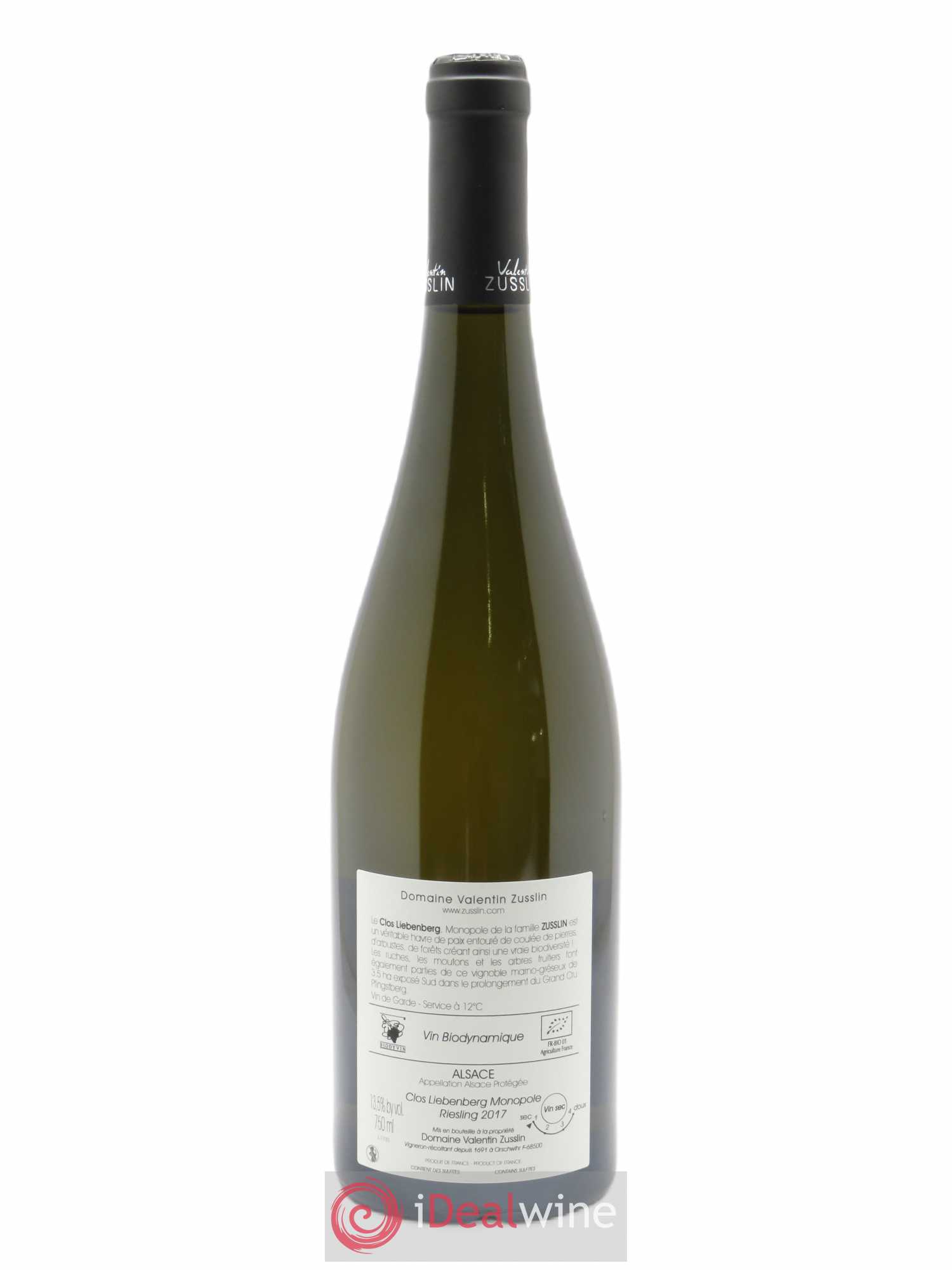 Alsace Riesling Clos Liebenberg Valentin Zusslin (Domaine) 2017 - Lot de 1 bouteille - 1