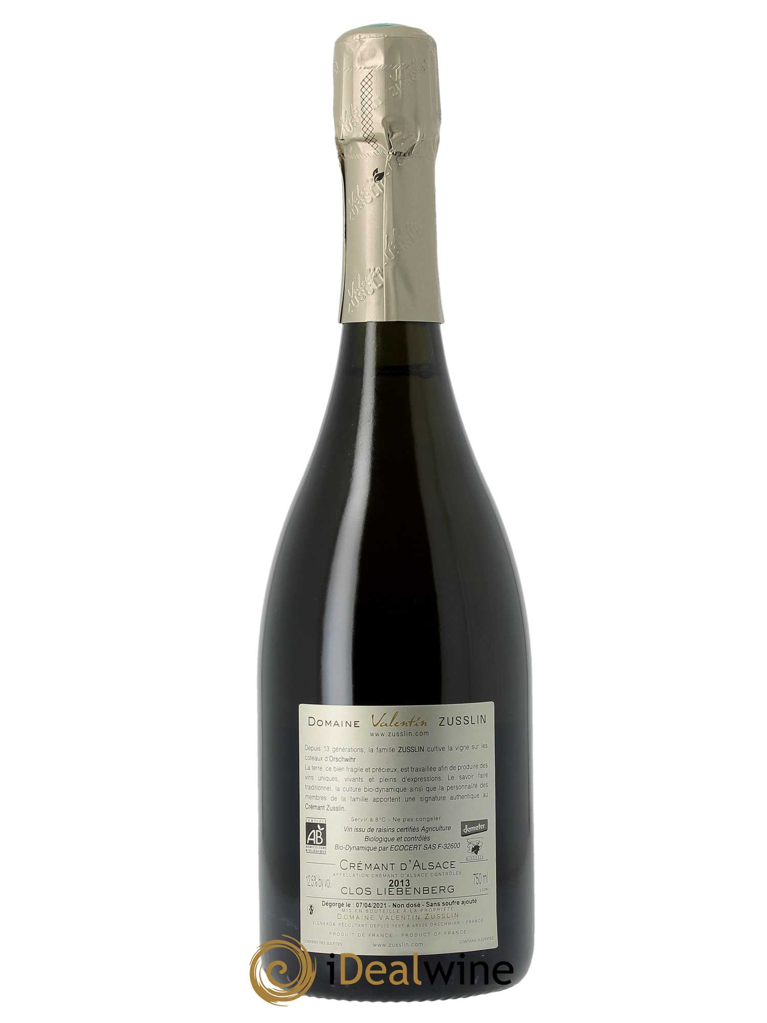 Crémant d'Alsace Clos Liebenberg Valentin Zusslin (Domaine) 2013 - Lot of 1 bottle - 1