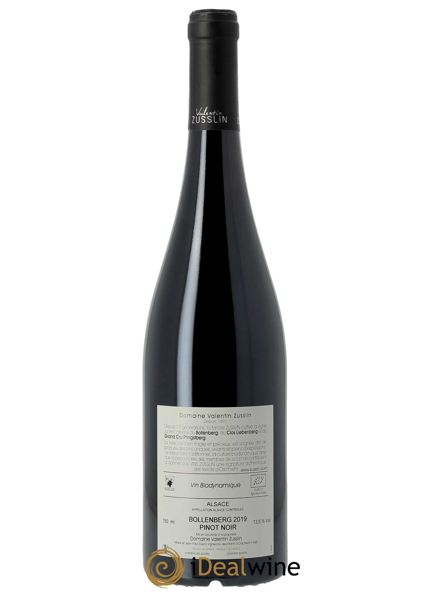 Alsace Pinot Noir Bollenberg Valentin Zusslin (Domaine) 2019 - Lot of 1 bottle - 1
