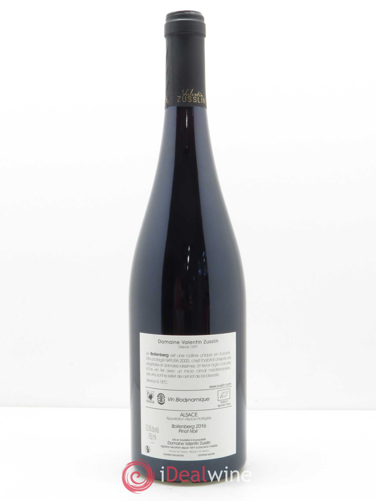 Alsace Pinot Noir Bollenberg Valentin Zusslin (Domaine) 2016 - Lot de 1 bouteille - 1