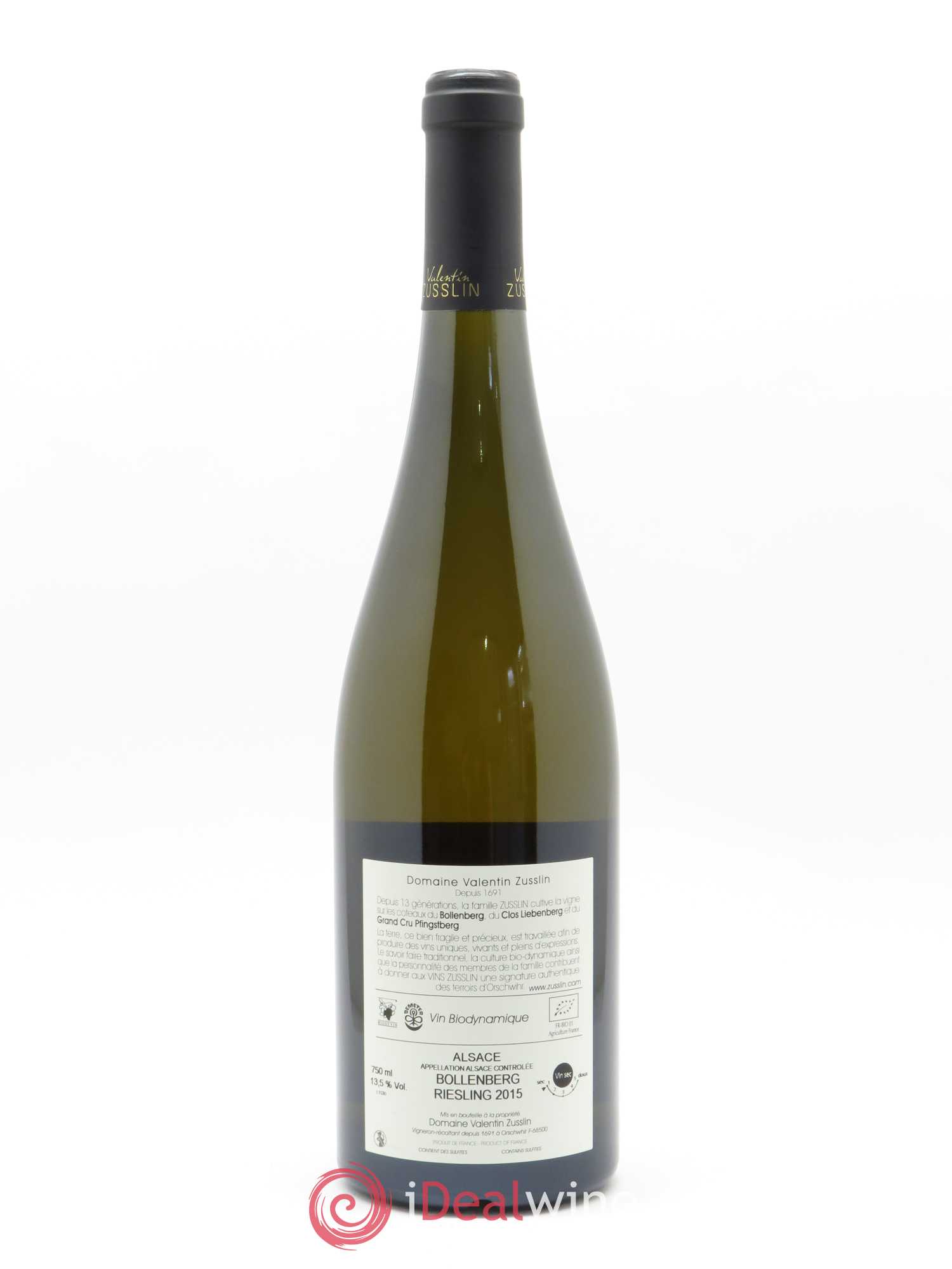 Alsace Riesling Bollenberg Valentin Zusslin (Domaine) 2015 - Lot de 1 bouteille - 1