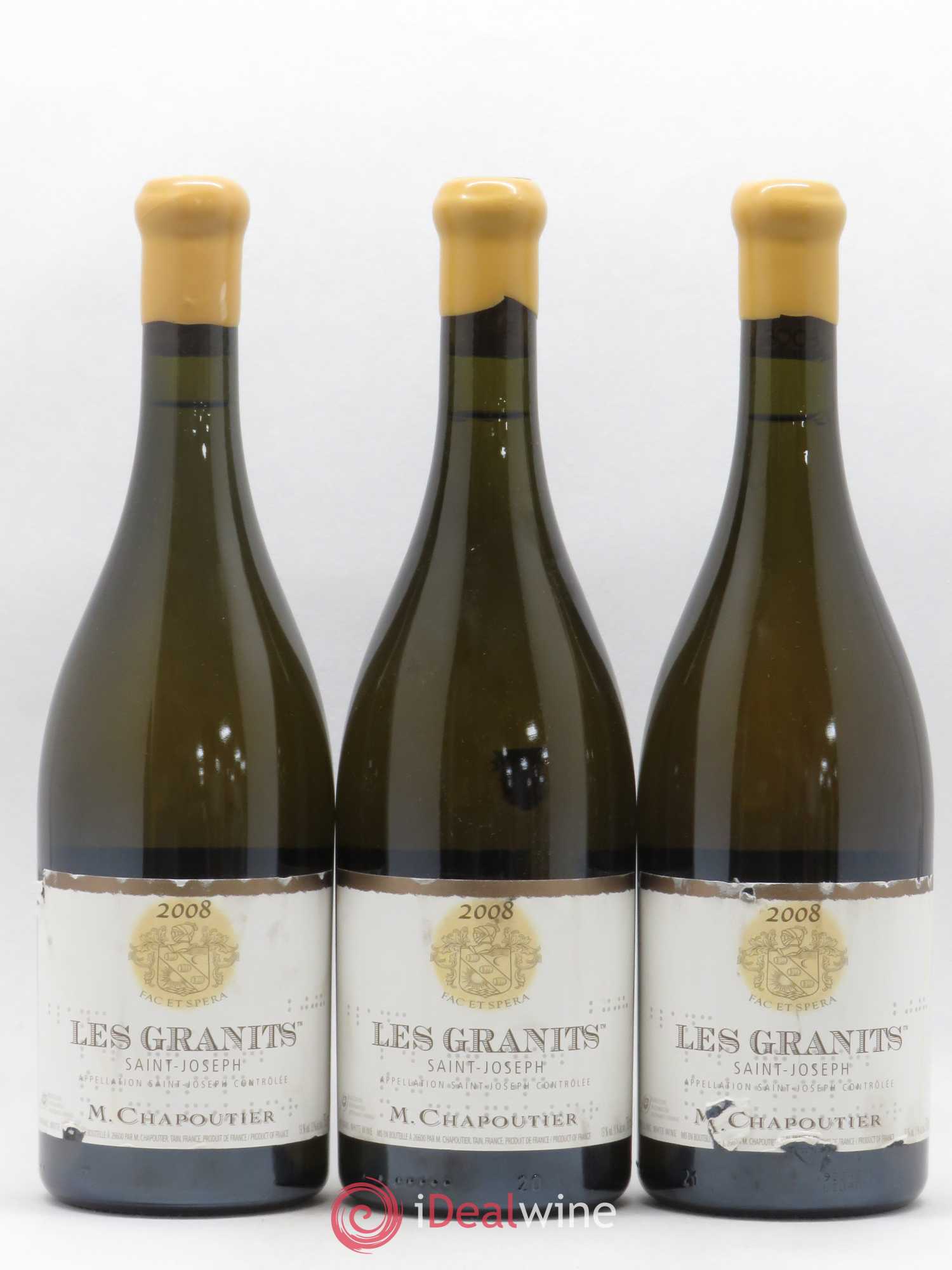 Saint-Joseph Les Granits Chapoutier 2008 - Lot de 3 bouteilles - 0