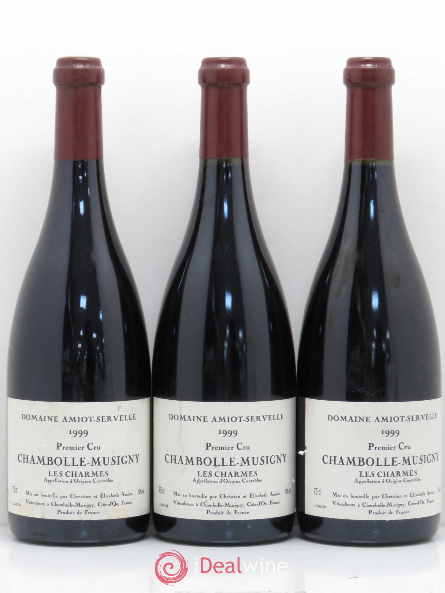 Chambolle-Musigny 1er Cru Les Charmes Amiot-Servelle 1999 - Lot de 3 bouteilles - 0