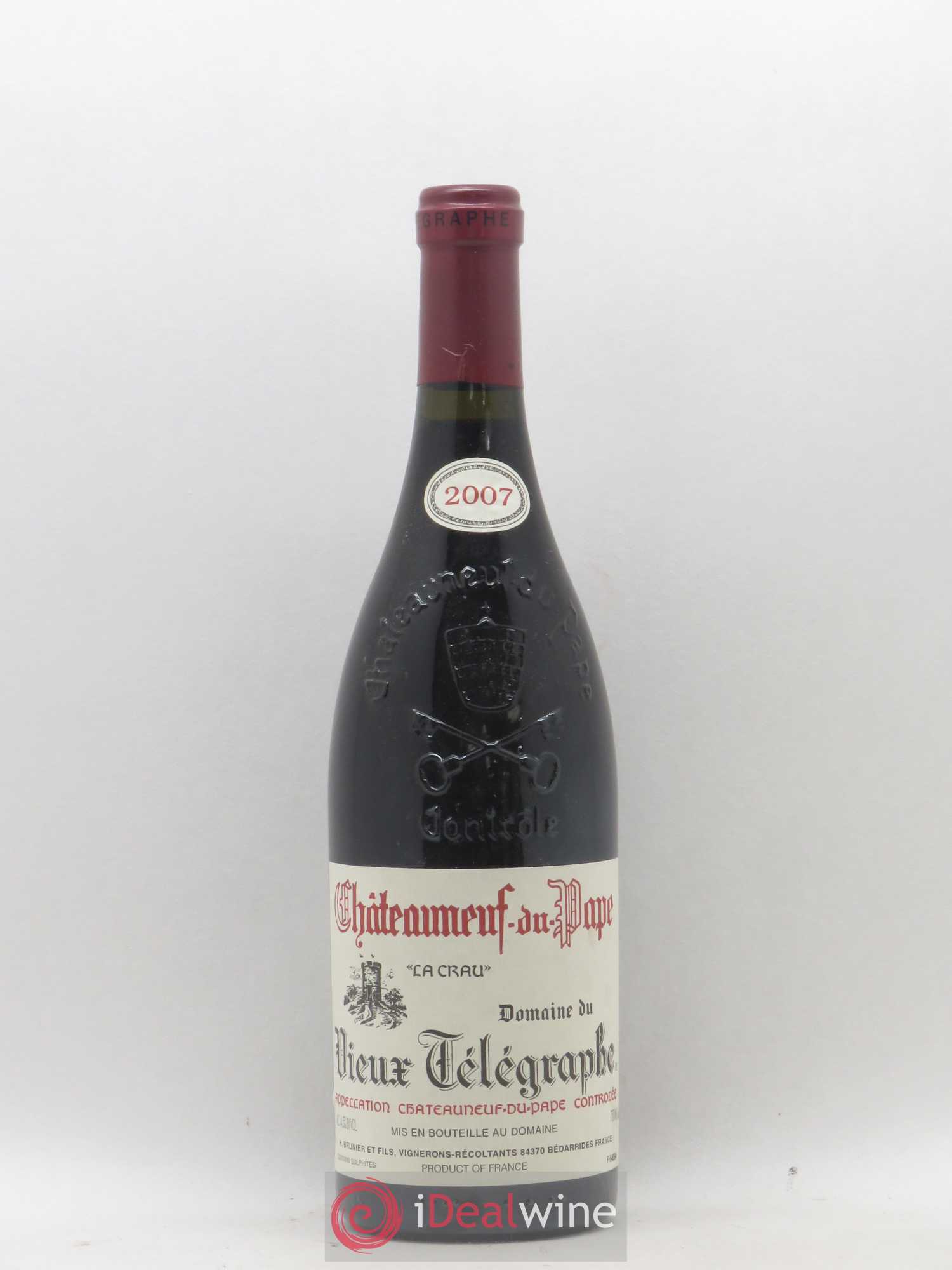 Châteauneuf-du-Pape Vieux Télégraphe (Domaine du) Vignobles Brunier 2007 - Lot de 1 bouteille - 0