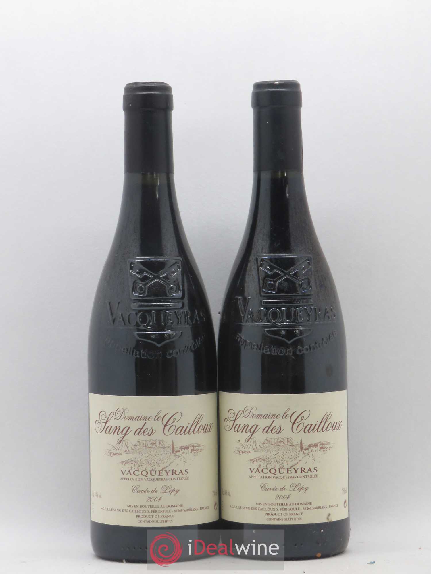 Vacqueyras Cuvée de Lopy Le Sang des Cailloux 2004 - Lot de 2 bouteilles - 0