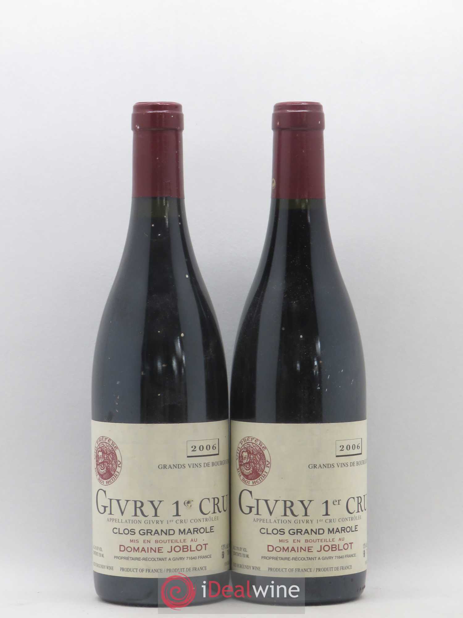 Givry 1er Cru Clos Grand Marole Domaine Joblot 2006 - Posten von 2 Flaschen - 0