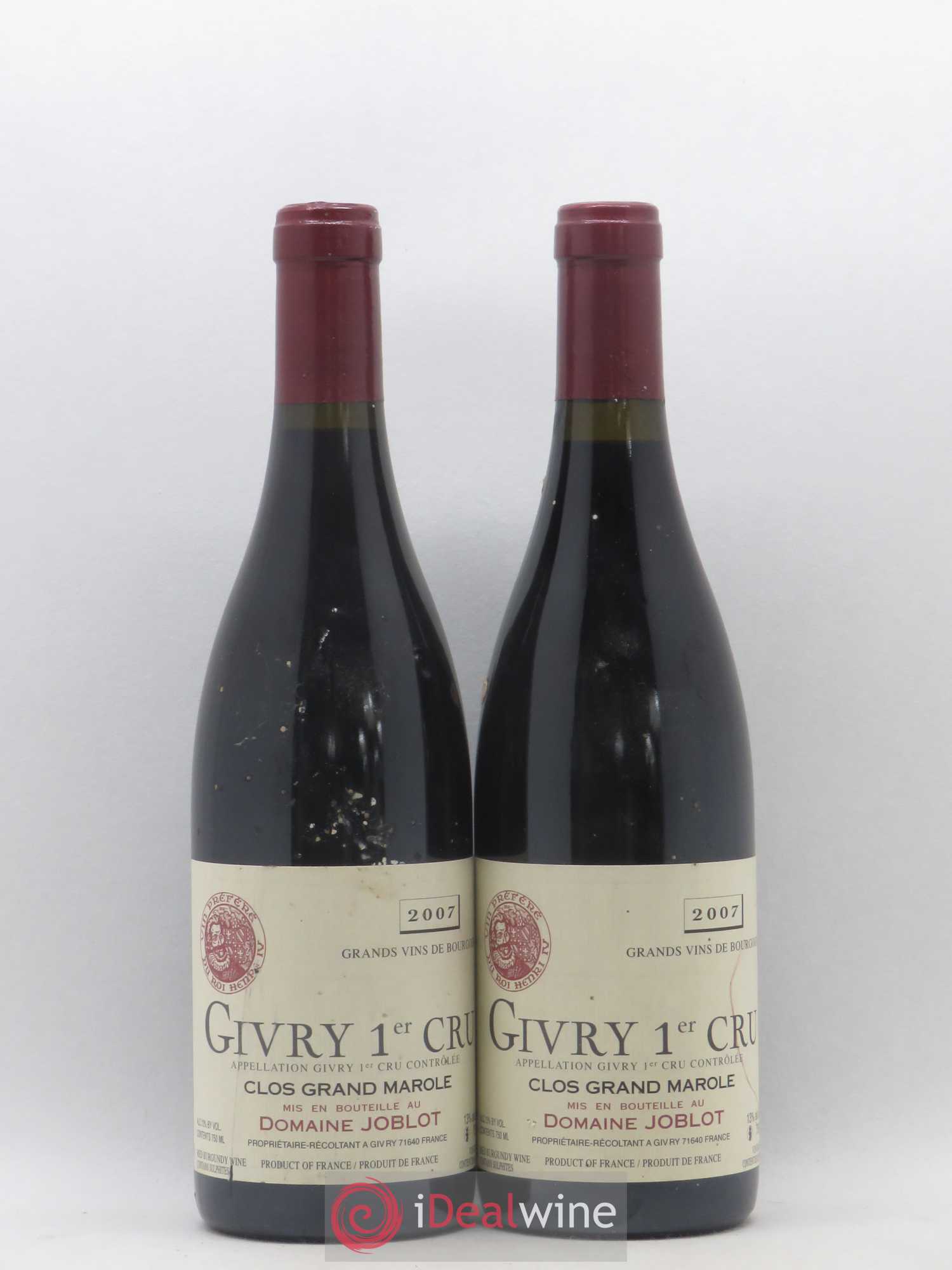 Givry 1er Cru Clos Grand Marole Domaine Joblot 2007 - Posten von 2 Flaschen - 0