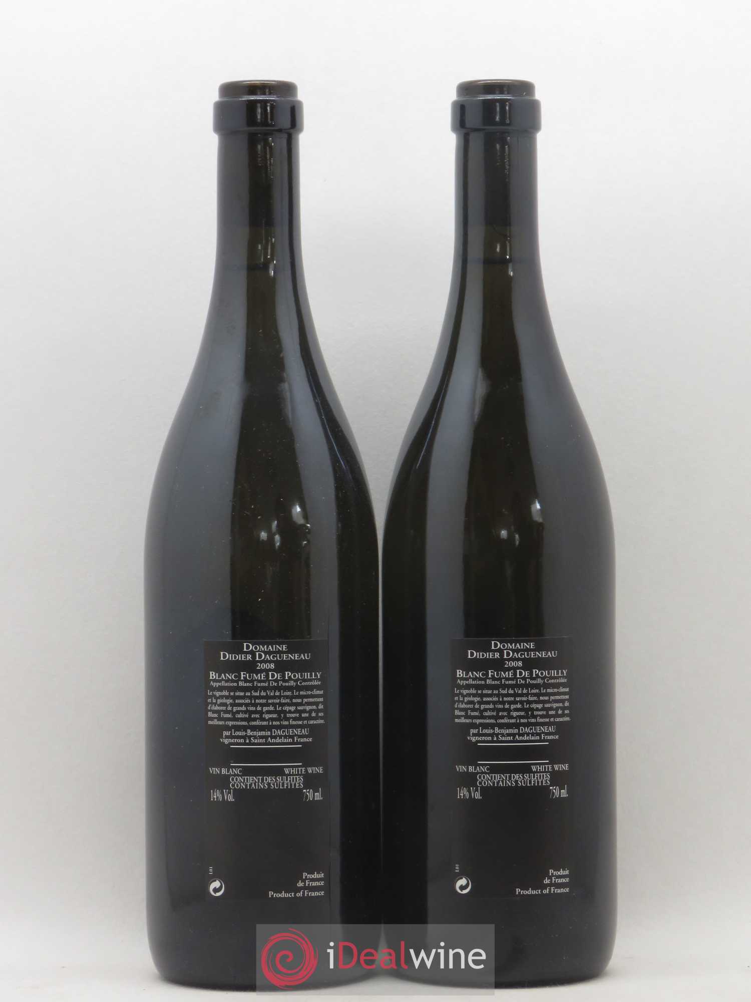 Vin de France (anciennement Pouilly-Fumé) Silex Dagueneau (Domaine Didier - Louis-Benjamin) 2008 - Lot de 2 bouteilles - 1