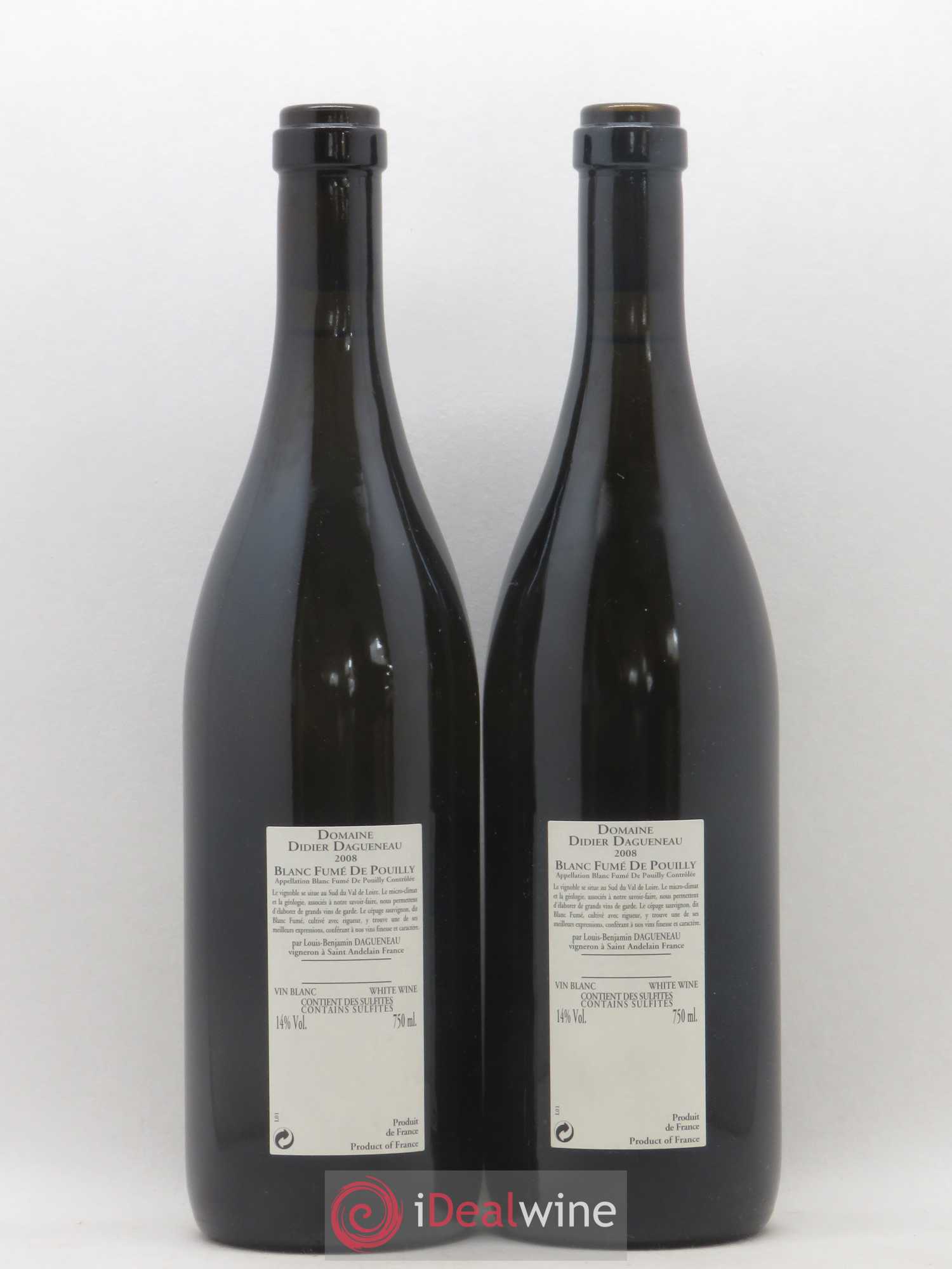 Vin de France (anciennement Pouilly-Fumé) Buisson Renard Dagueneau (Domaine Didier - Louis-Benjamin) 2008 - Lot de 2 bouteilles - 1