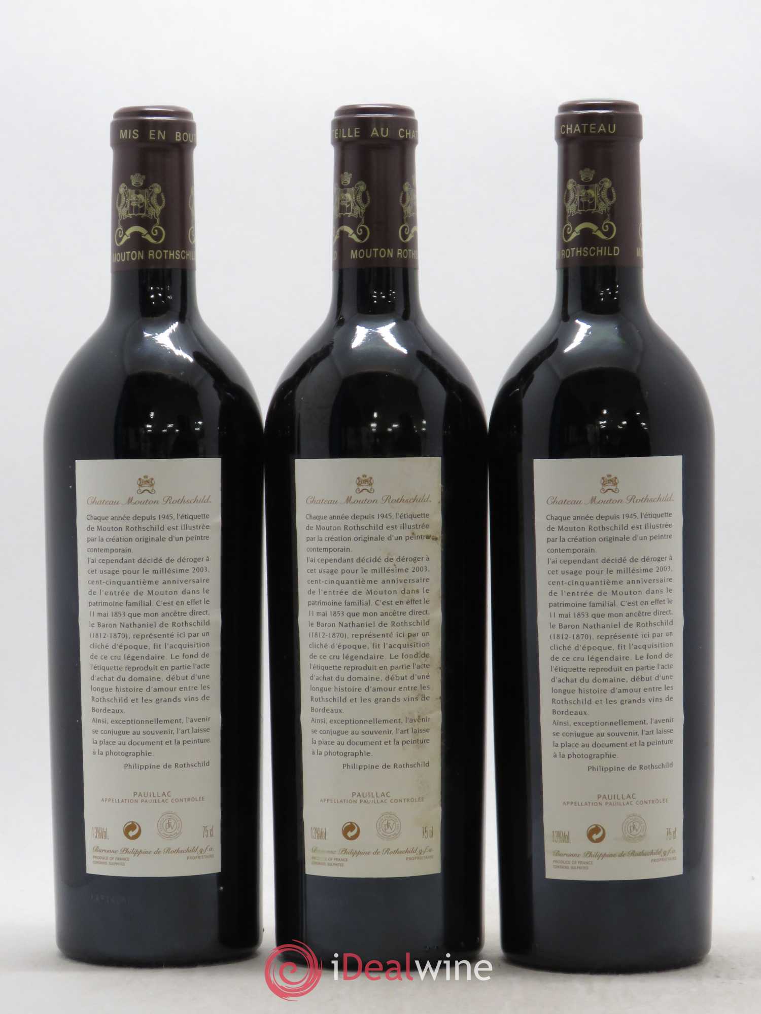 Château Mouton Rothschild 1er Grand Cru Classé 2003 - Lot de 12 bouteilles - 2