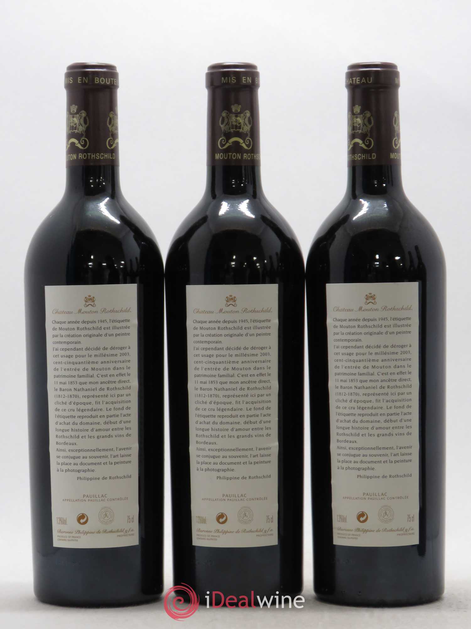 Château Mouton Rothschild 1er Grand Cru Classé 2003 - Lot de 12 bouteilles - 8