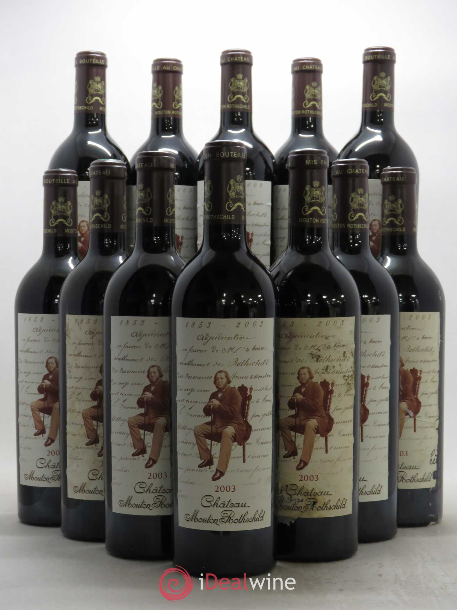 Château Mouton Rothschild 1er Grand Cru Classé 2003 - Lot de 12 bouteilles - 0