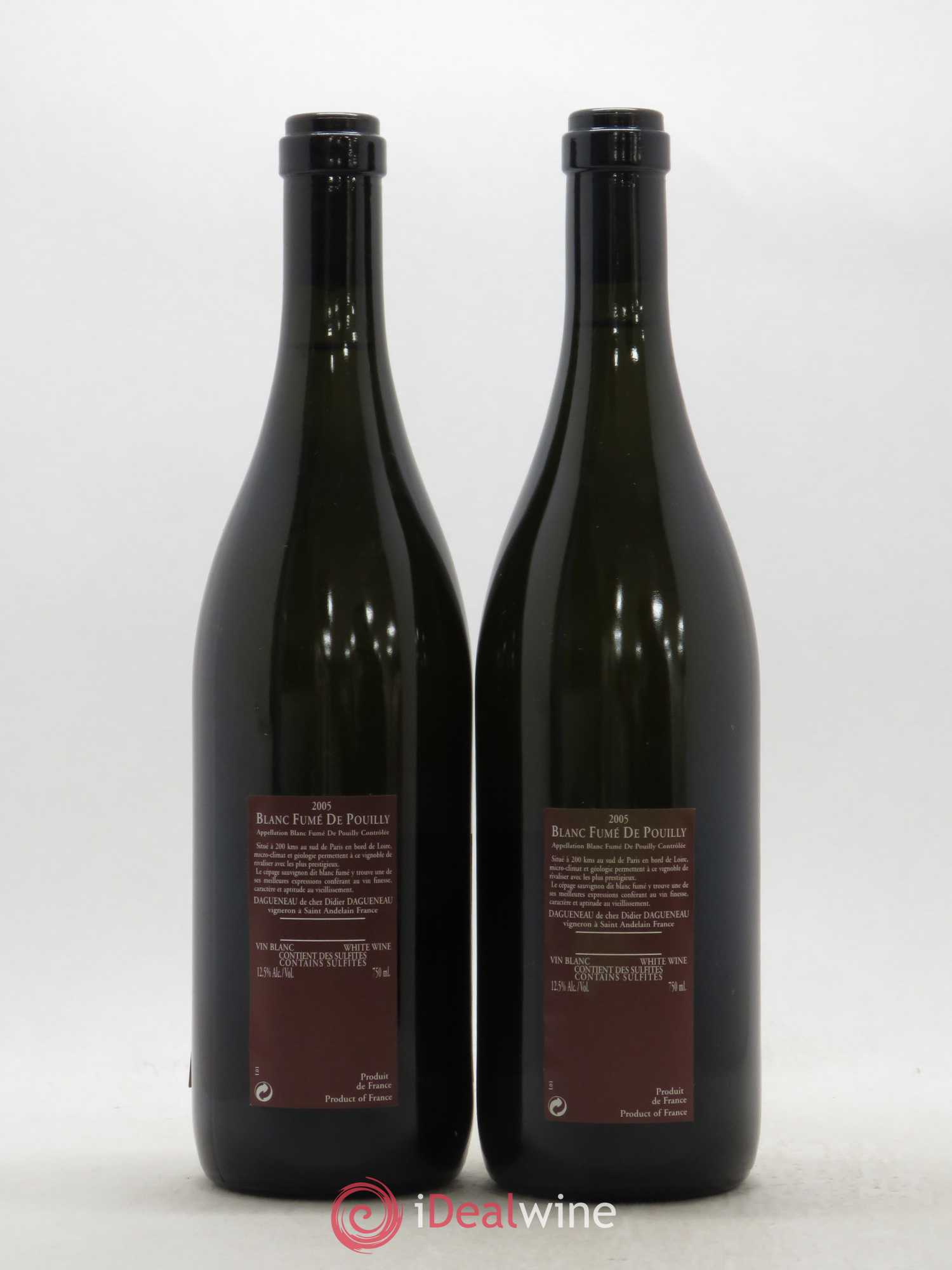 Vin de France (anciennement Pouilly-Fumé) Pur Sang Dagueneau (Domaine Didier - Louis-Benjamin) 2005 - Lot de 2 bouteilles - 1