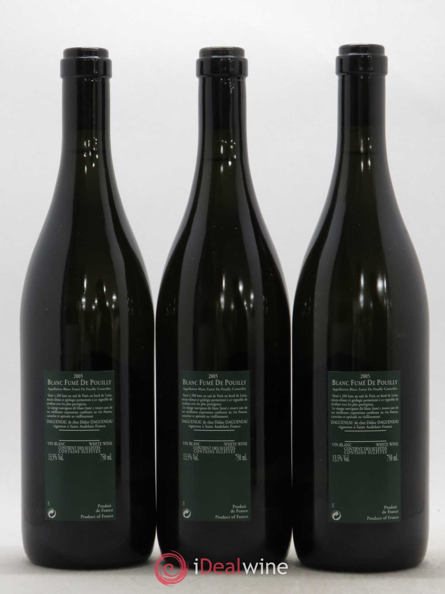 Vin de France (anciennement Pouilly-Fumé) Silex Dagueneau (Domaine Didier - Louis-Benjamin) 2005 - Lot de 3 bouteilles - 1