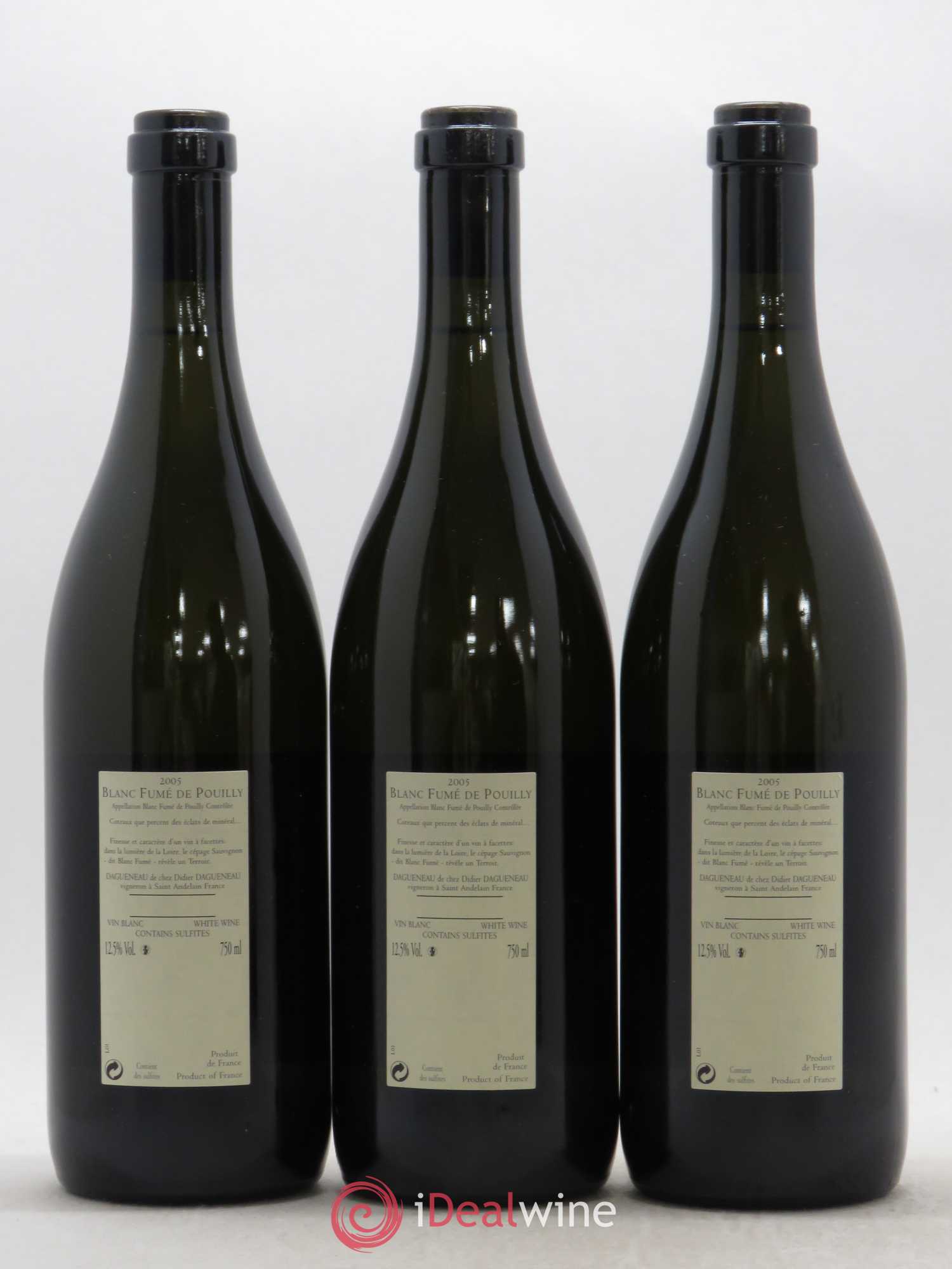 Pouilly-Fumé Blanc Fumé de Pouilly Dagueneau (Domaine Didier - Louis-Benjamin) 2005 - Lot de 3 bouteilles - 1