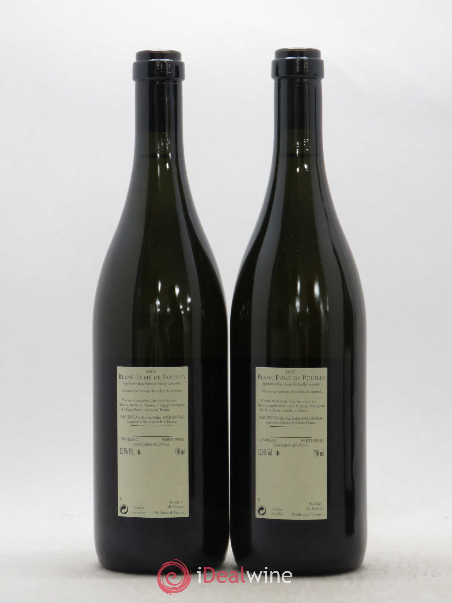 Pouilly-Fumé Blanc Fumé de Pouilly Dagueneau (Domaine Didier - Louis-Benjamin) 2005 - Lot de 2 bouteilles - 1