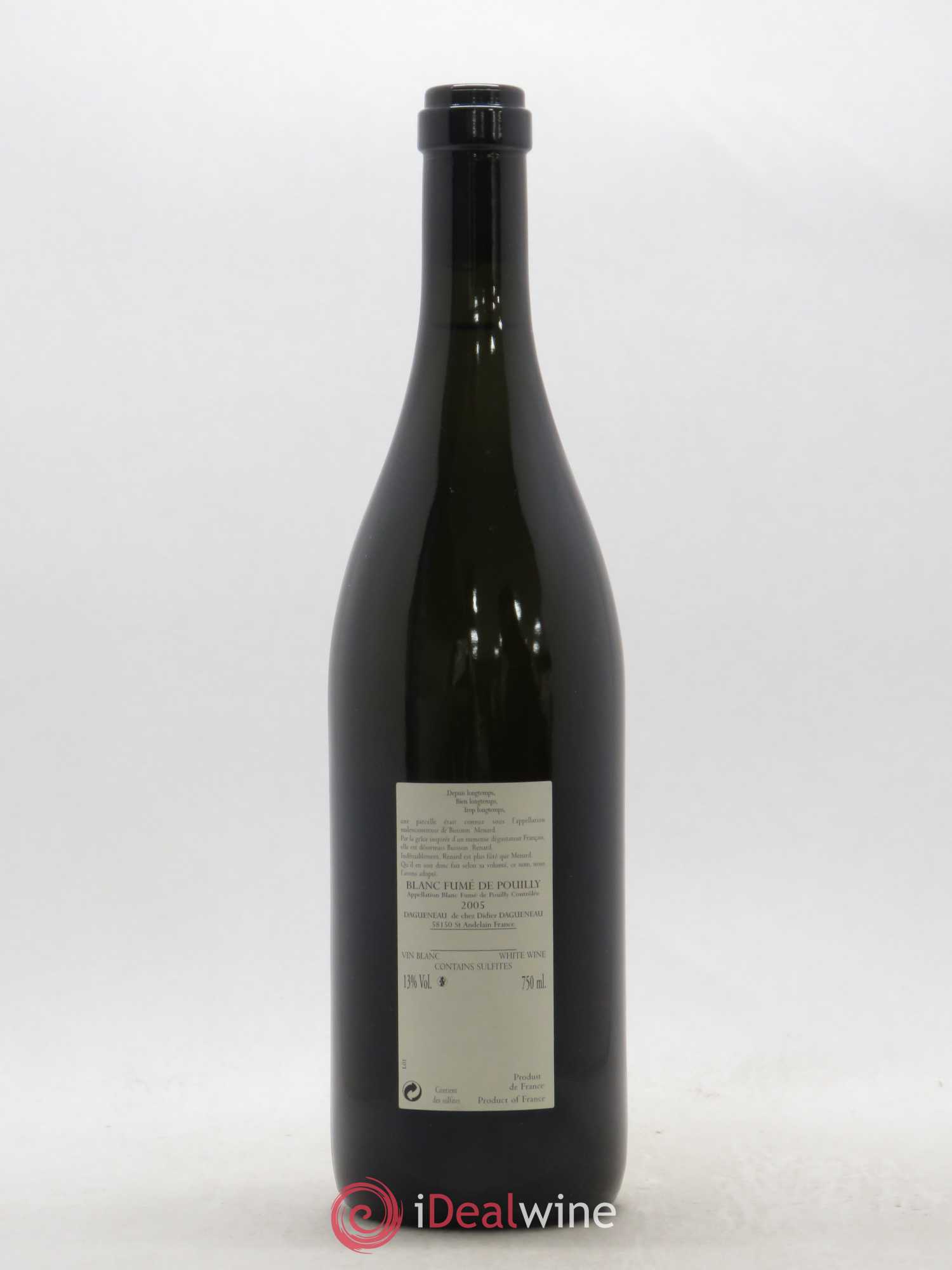 Vin de France (anciennement Pouilly-Fumé) Buisson Renard Dagueneau (Domaine Didier - Louis-Benjamin) 2005 - Lot de 1 bouteille - 1