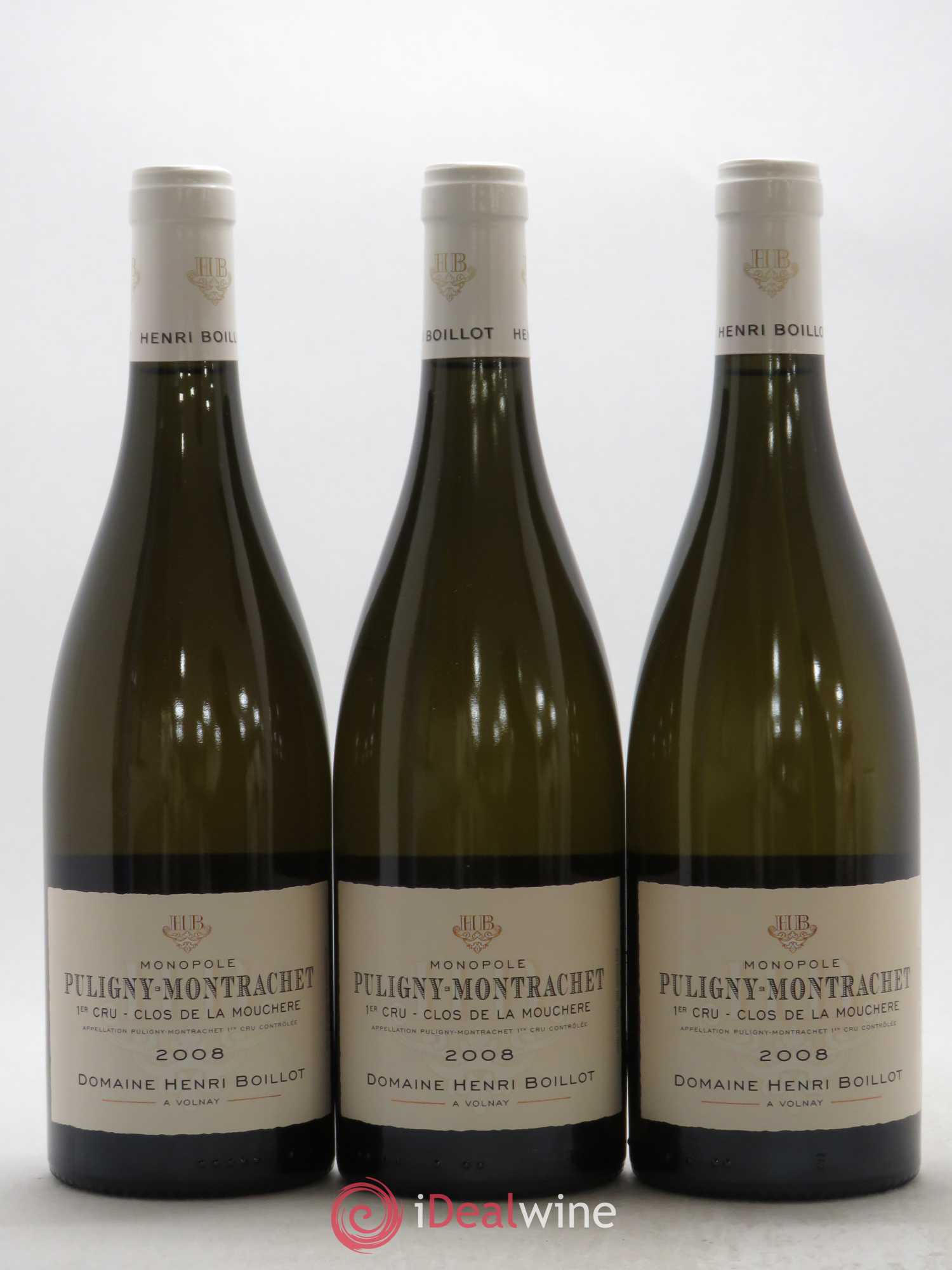 Puligny-Montrachet 1er Cru Clos de la Mouchère Henri Boillot (Domaine) 2008 - Lot de 3 bouteilles - 0