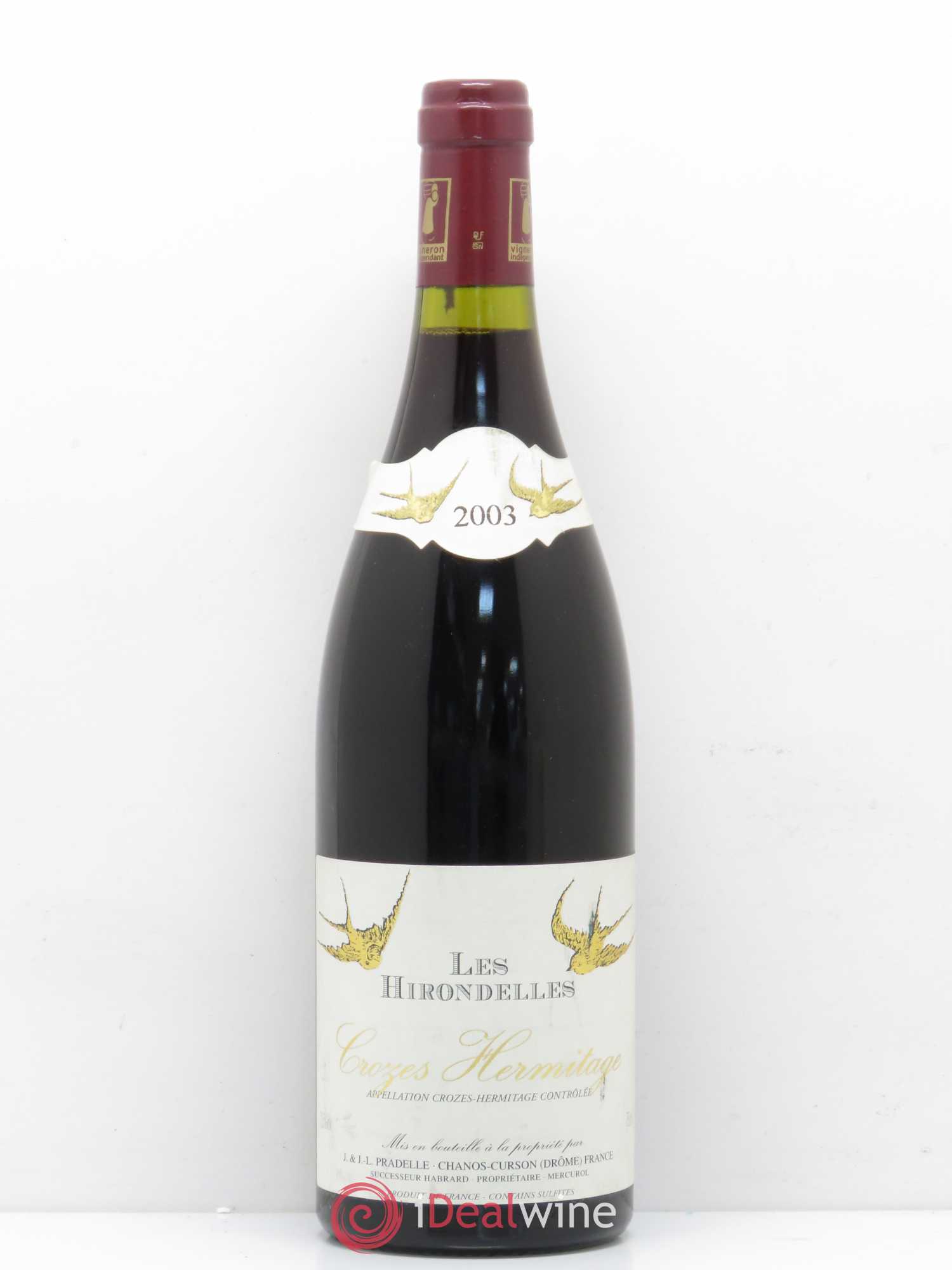 Crozes-Hermitage Les Hirondelles Pradelle Chanos Curson 2003 - Posten von 1 Flasche - 0