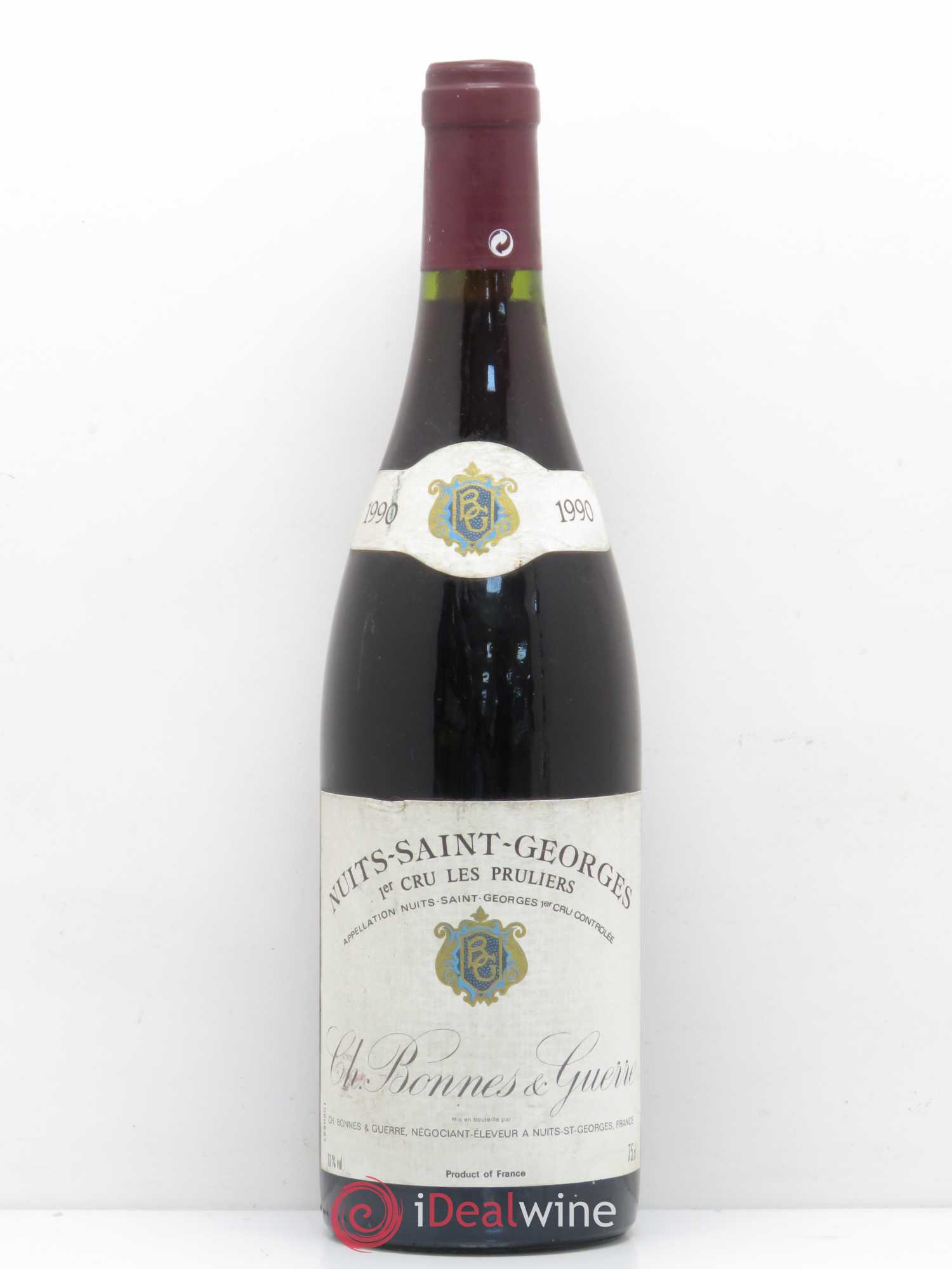 Nuits-Saint-Georges 1er Cru Les Pruliers Chateau Bonnes Et Guerre 1990 - Posten von 1 Flasche - 0