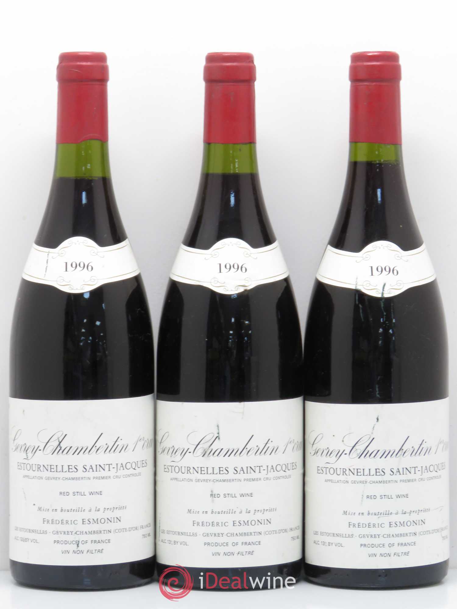 Gevrey-Chambertin 1er Cru Estournelles Saint Jacques Frédéric Esmonin 1996 - Posten von 3 Flaschen - 0