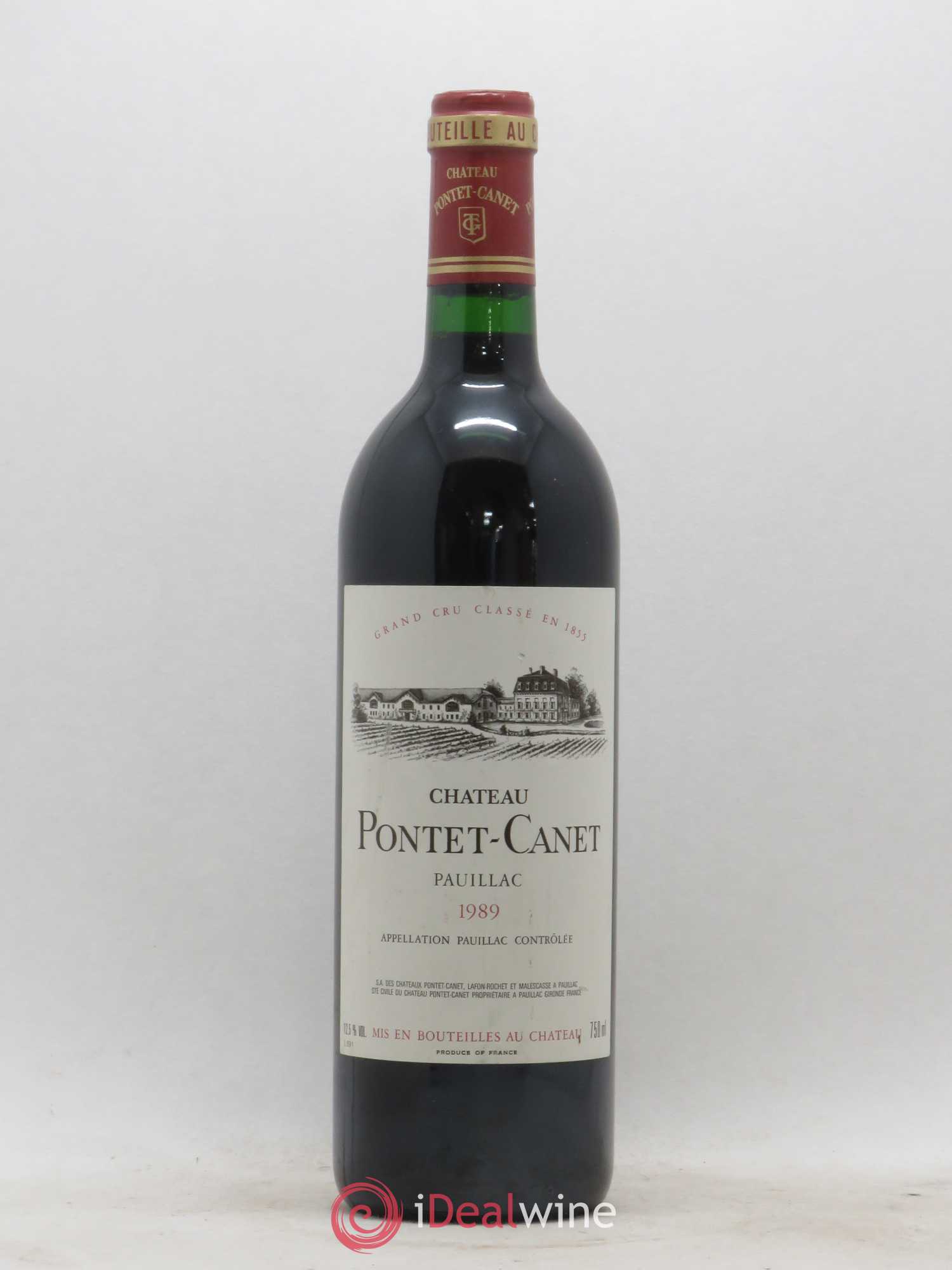 Château Pontet Canet 5ème Grand Cru Classé 1989 - Lot de 1 bouteille - 0