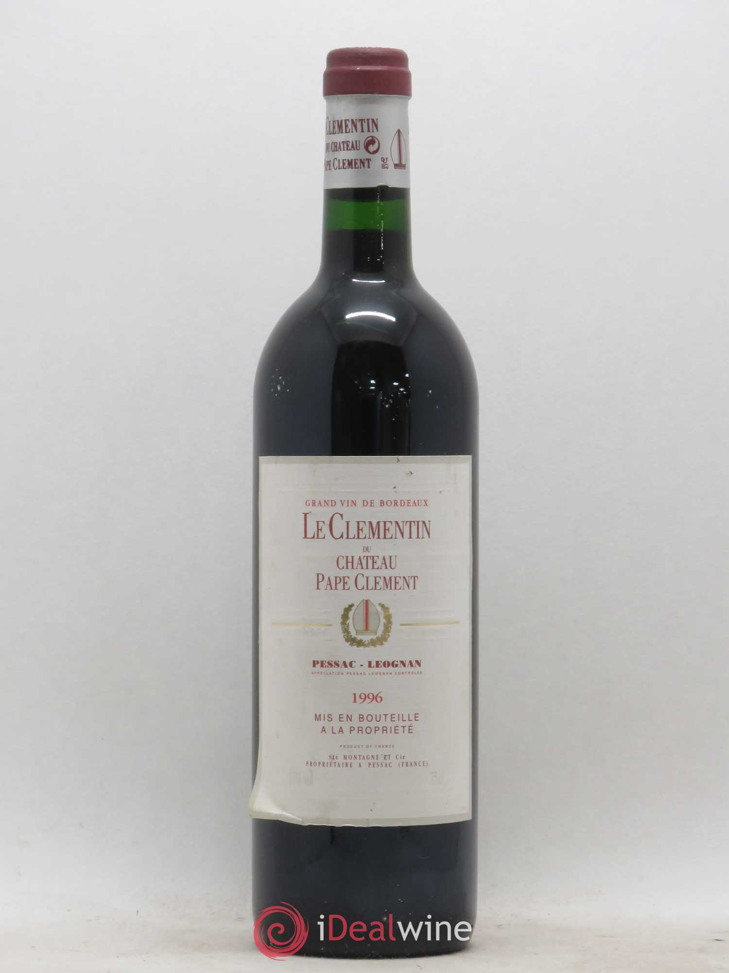 Le Clémentin de Pape Clément Second Vin 1996 - Lot de 1 bouteille - 0