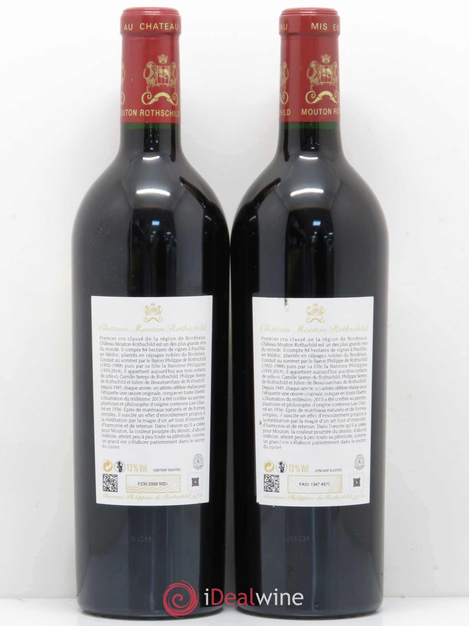 Château Mouton Rothschild 1er Grand Cru Classé 2013 - Lot de 2 bouteilles - 1