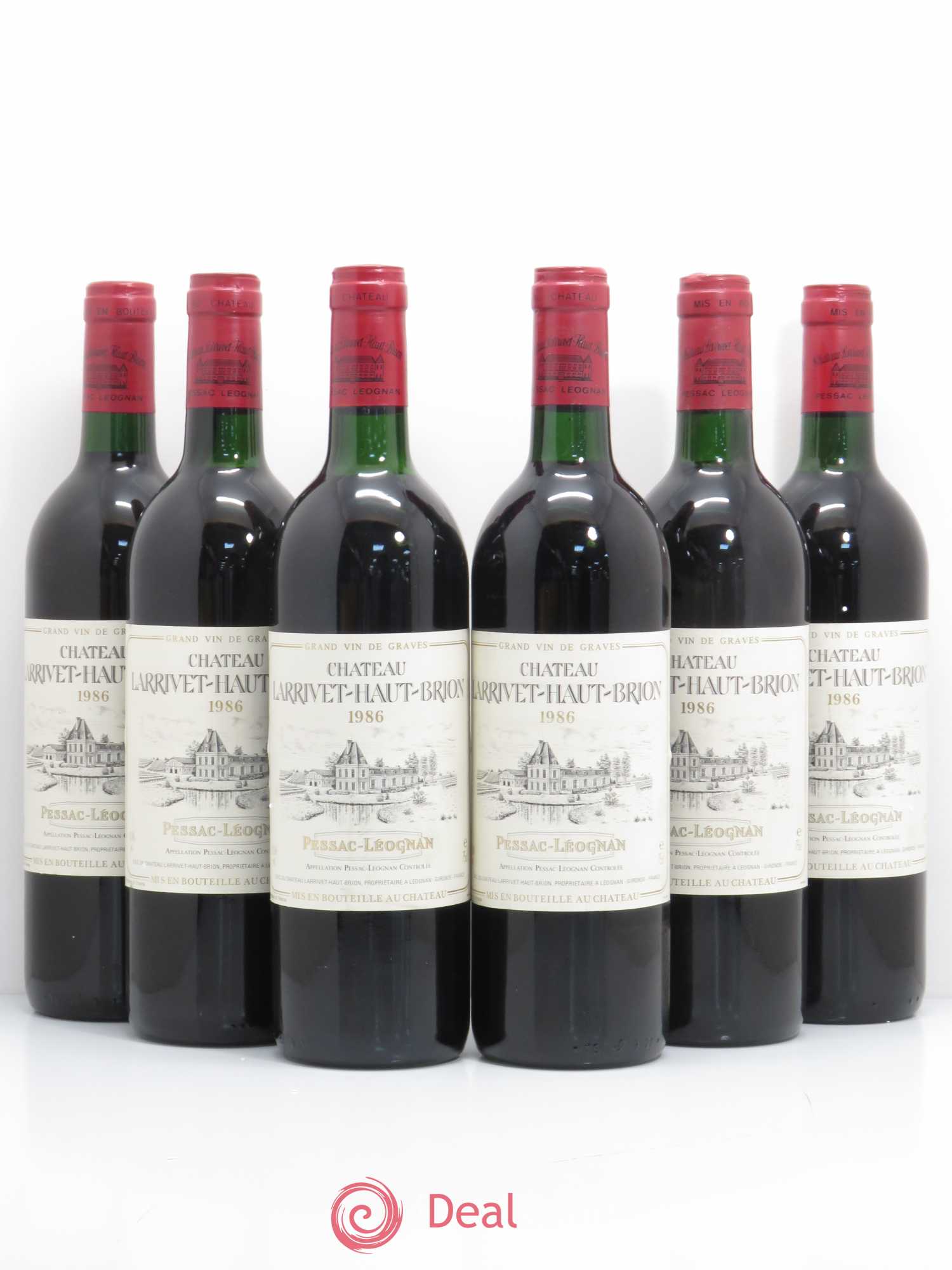 Château Larrivet Haut-Brion 1986 - Lot de 6 bouteilles - 0