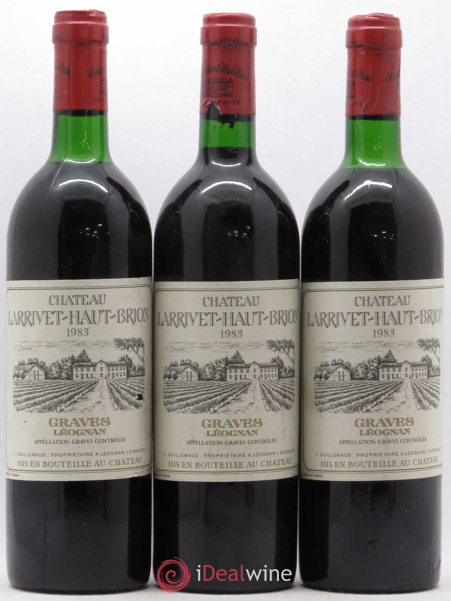Château Larrivet Haut-Brion 1983 - Lot de 3 bouteilles - 0