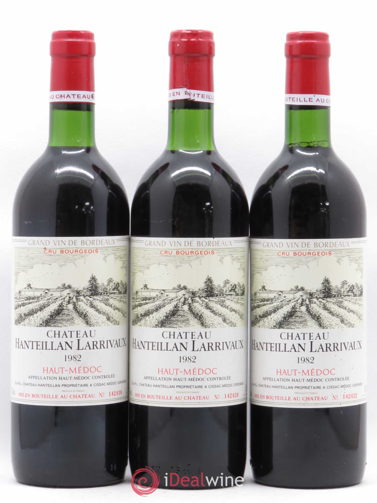 Haut Médoc Château Hanteillan Larrivaux 1982 - Posten von 3 Flaschen - 0