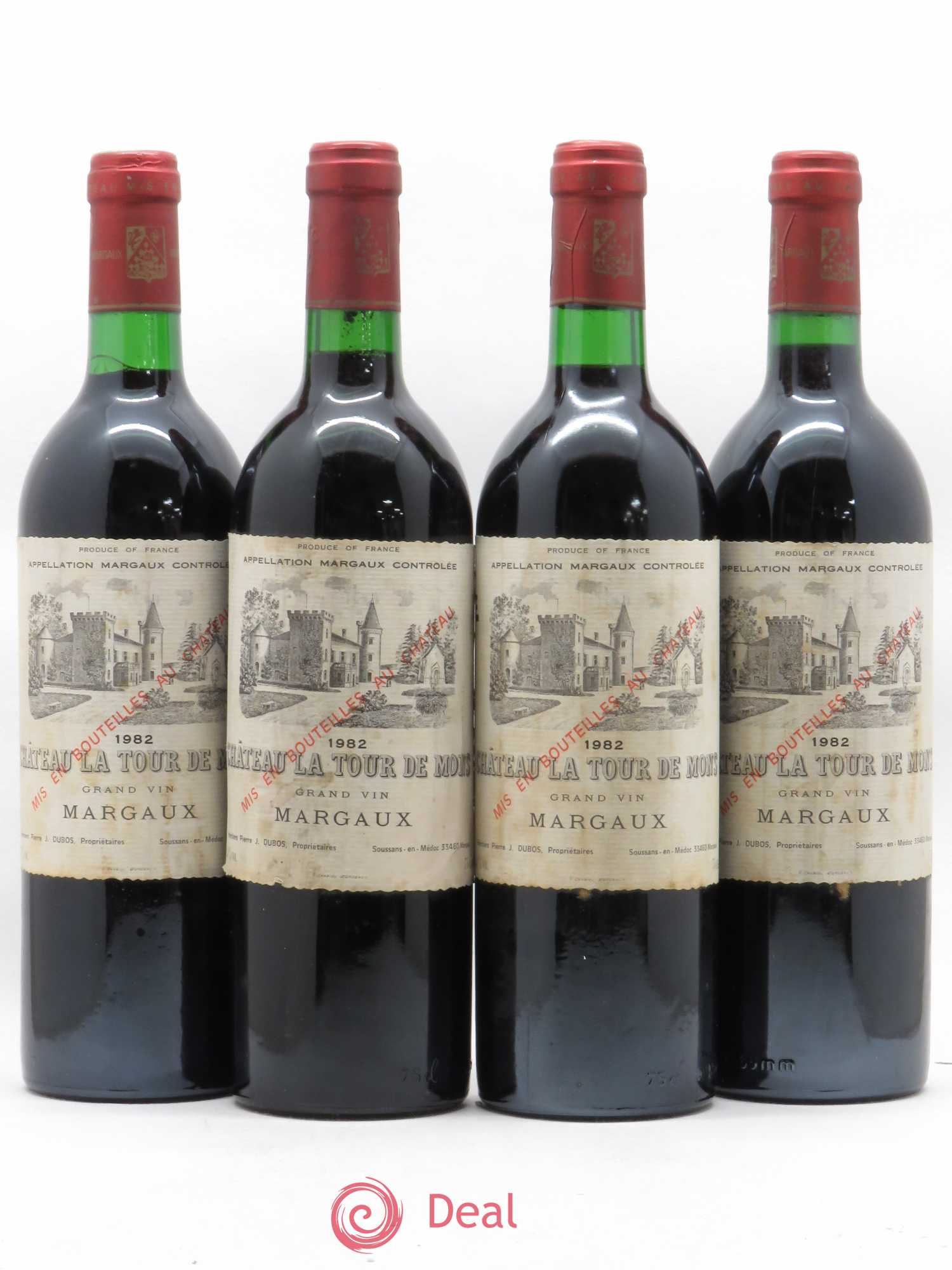 Château la Tour de Mons Cru Bourgeois 1982 - Lot de 4 bouteilles - 0