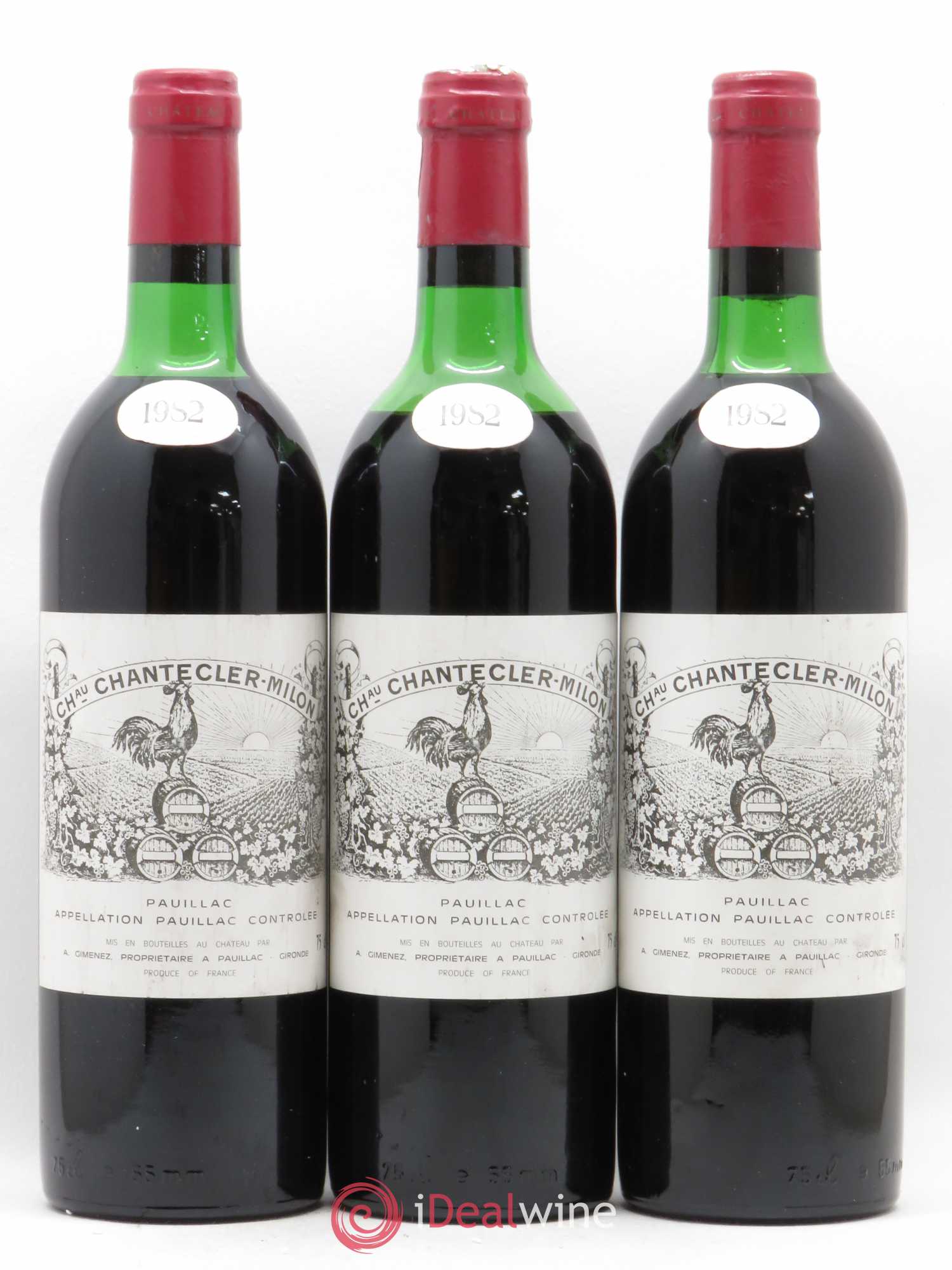 Pauillac Château Chantecler-Milon 1982 - Posten von 3 Flaschen - 0