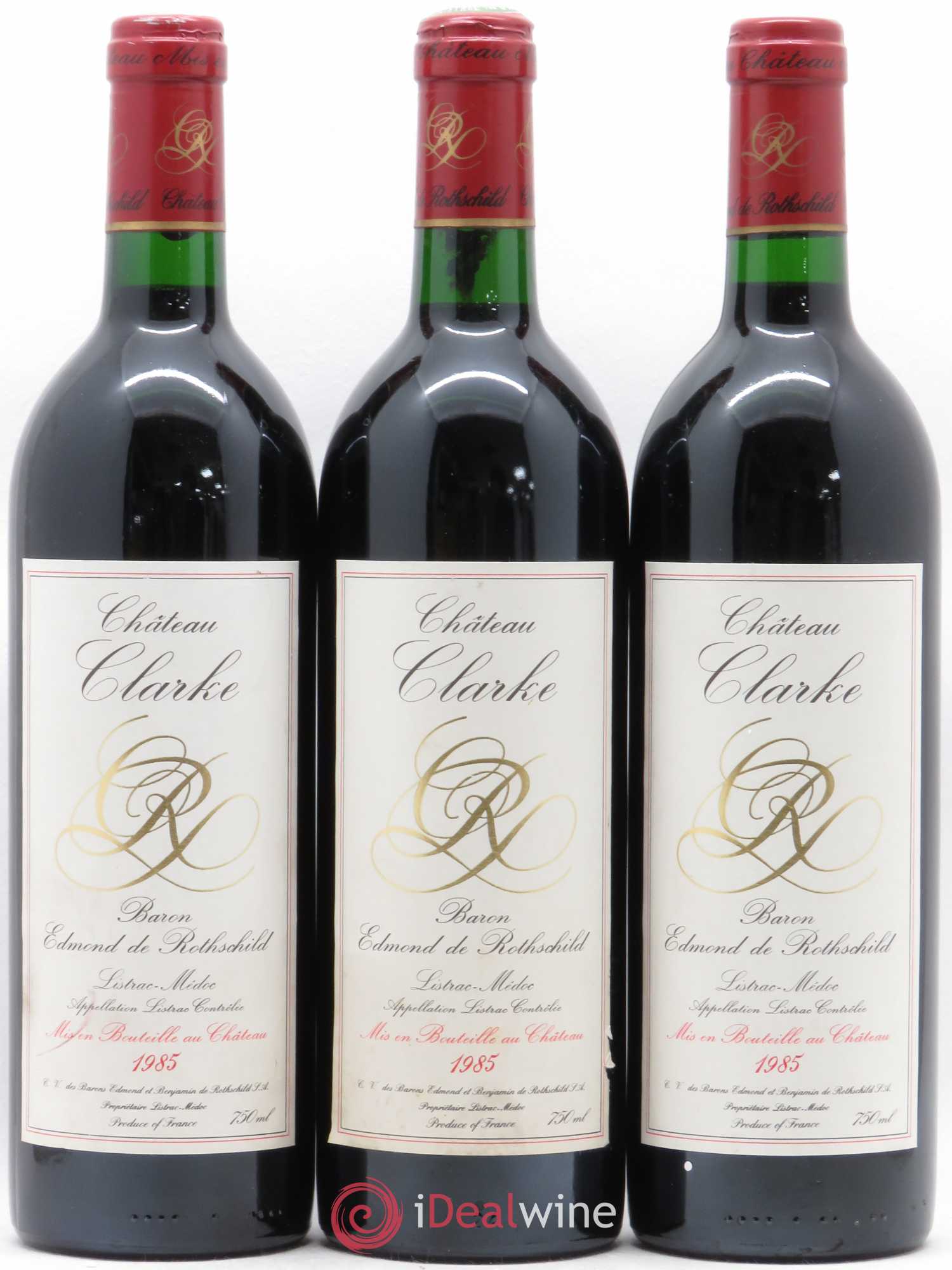 Château Clarke 1985 - Lot de 3 bouteilles - 0
